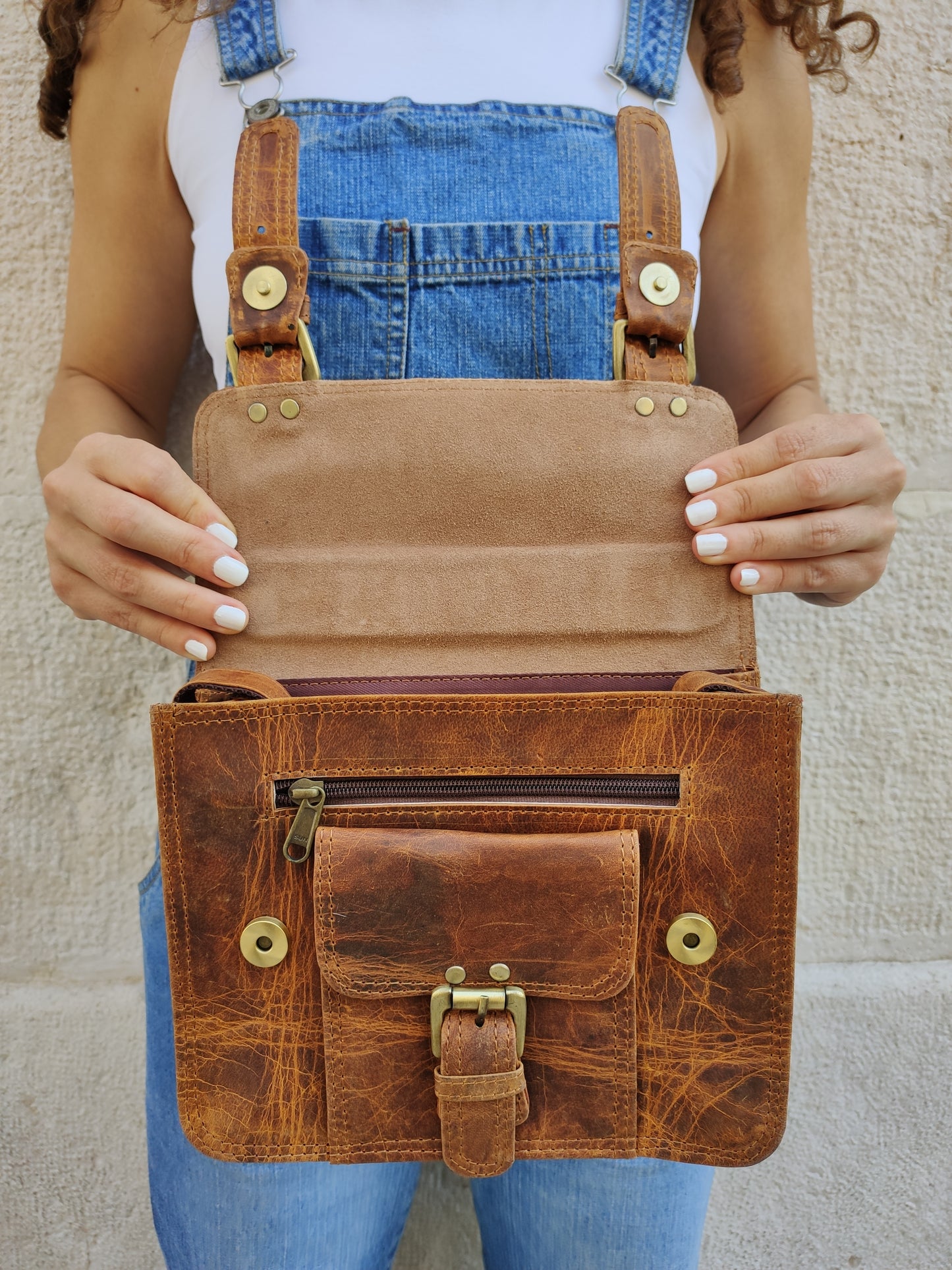 3KZ small leather briefcase bag