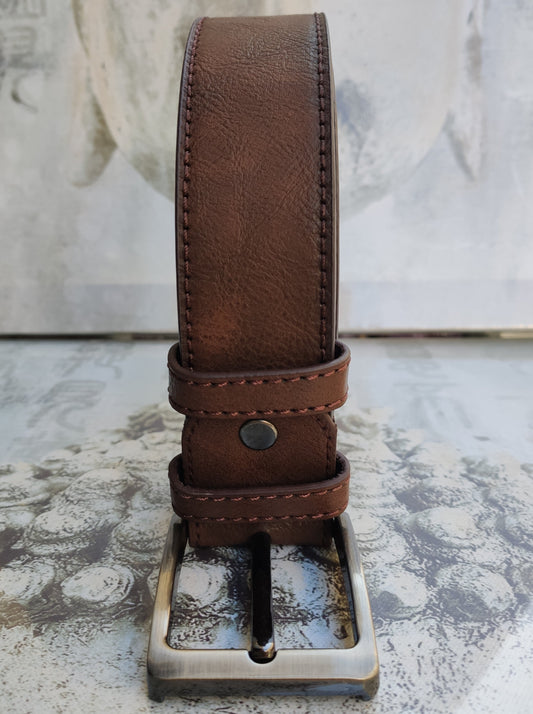 Brown tobacco leather belt for men, belt real leather, 110 cm