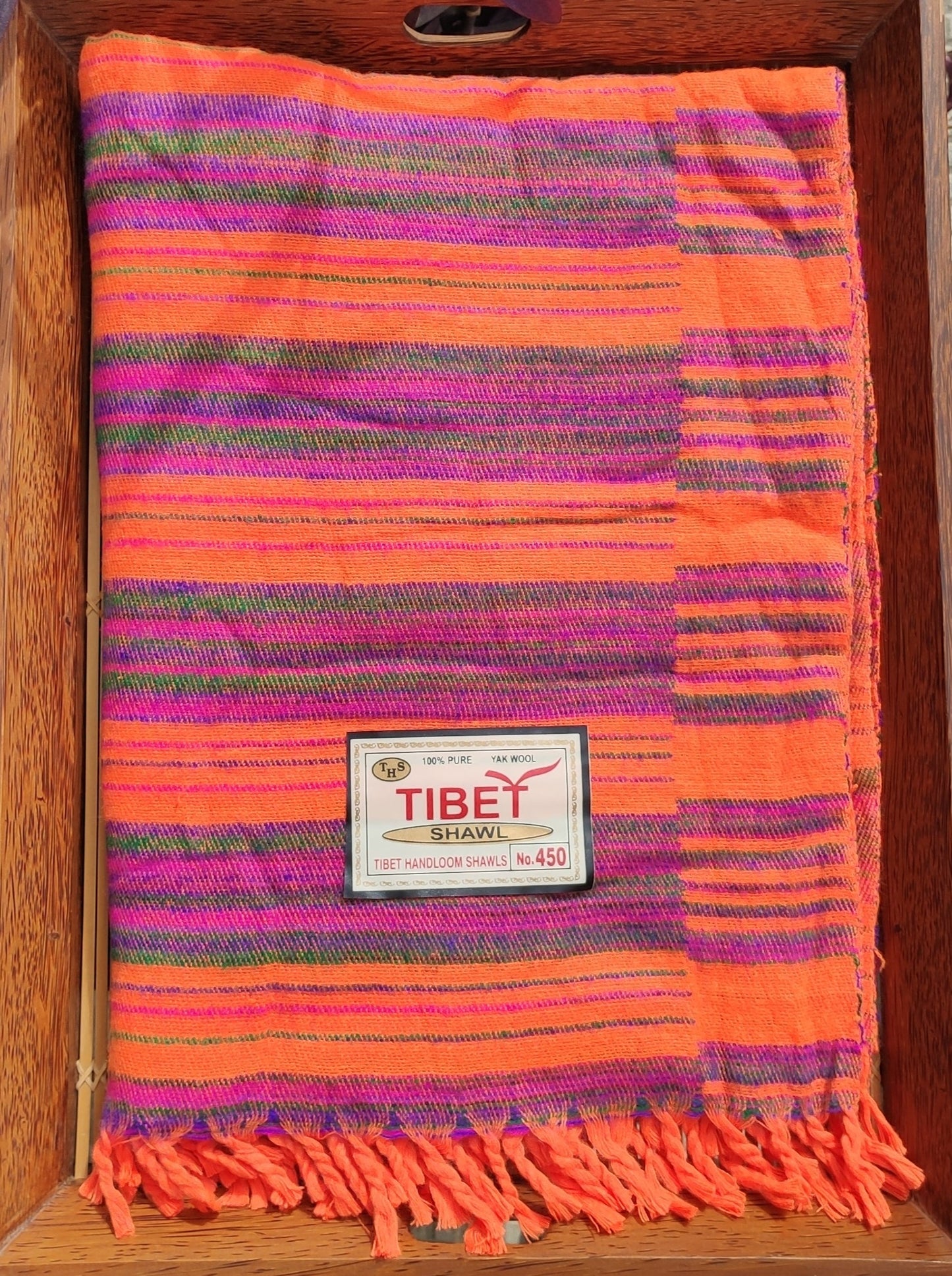 DEFECTED. Pashmina Shawl Scarf Blanket 100% Warm Yak Wool Tibet 41A