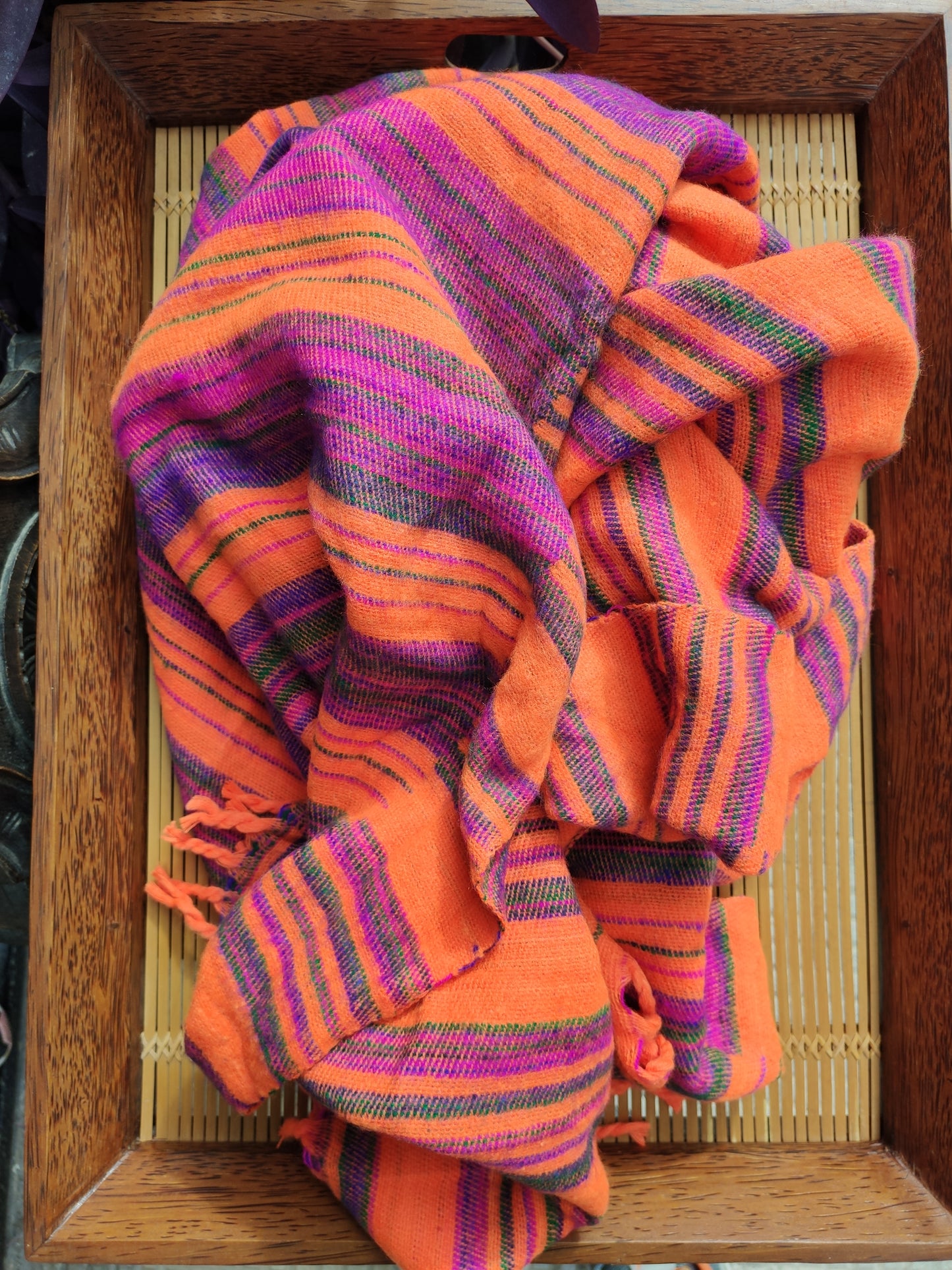 DEFECTED. Pashmina Shawl Scarf Blanket 100% Warm Yak Wool Tibet 41A