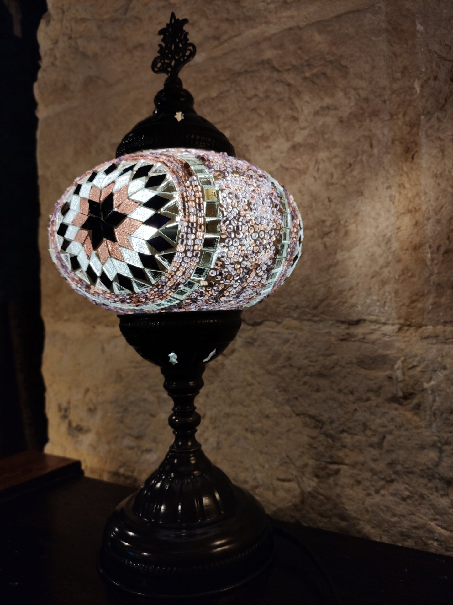 Turkish mosaic glass lamp ethnic decor 1M