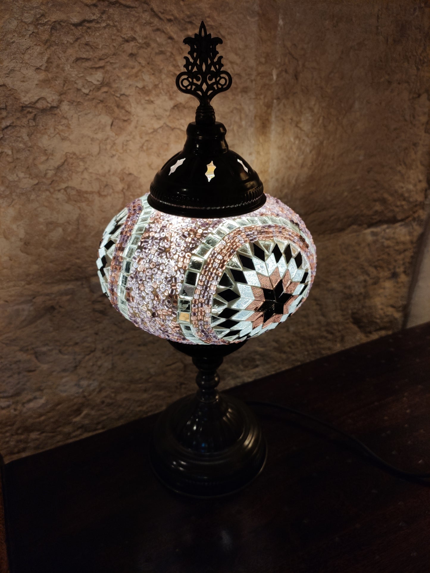 Turkish mosaic glass lamp ethnic decor 1M