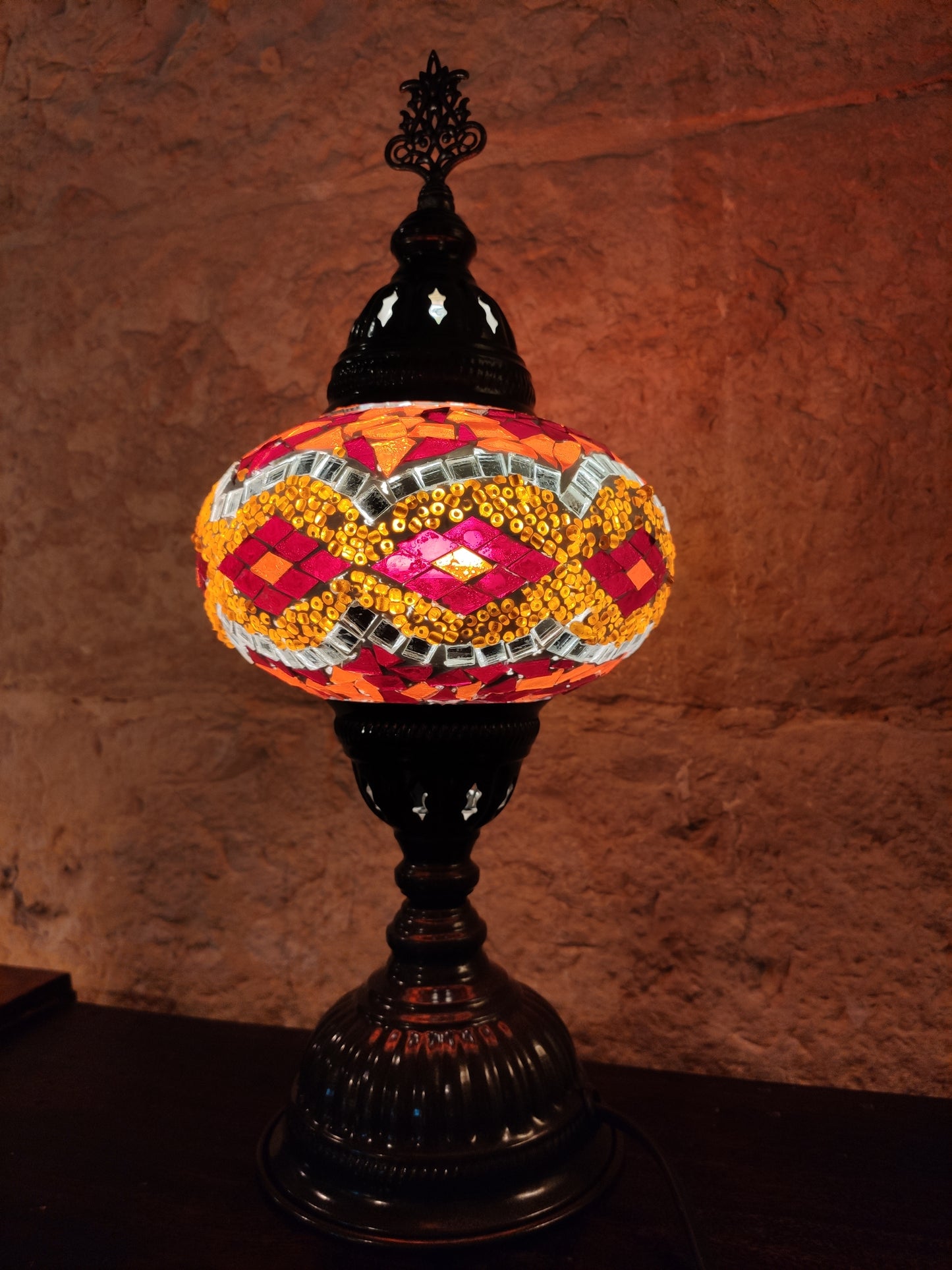 Turkish mosaic glass lamp, ethnic furniture 3M