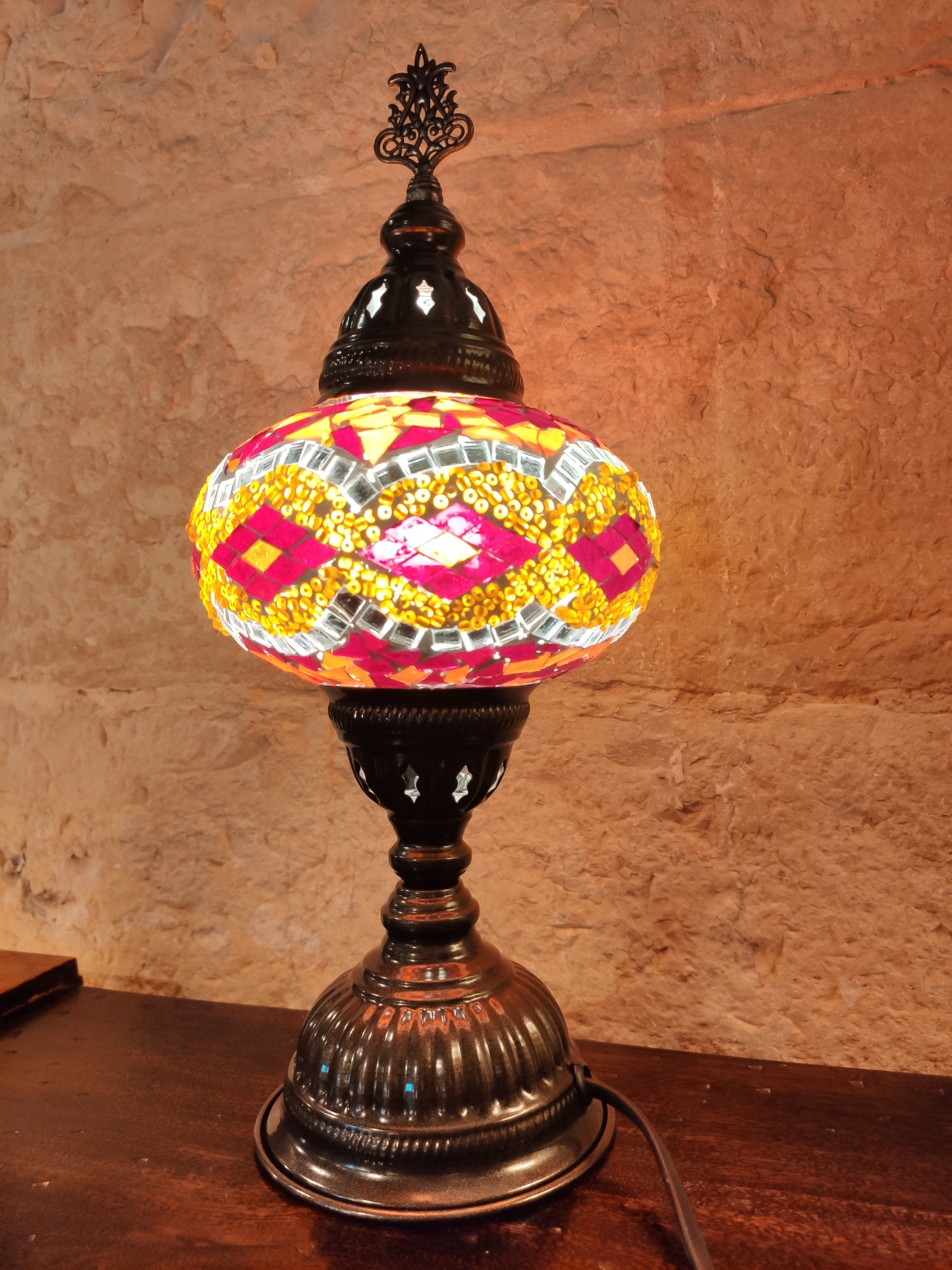 Turkish mosaic glass lamp, ethnic furniture 3M