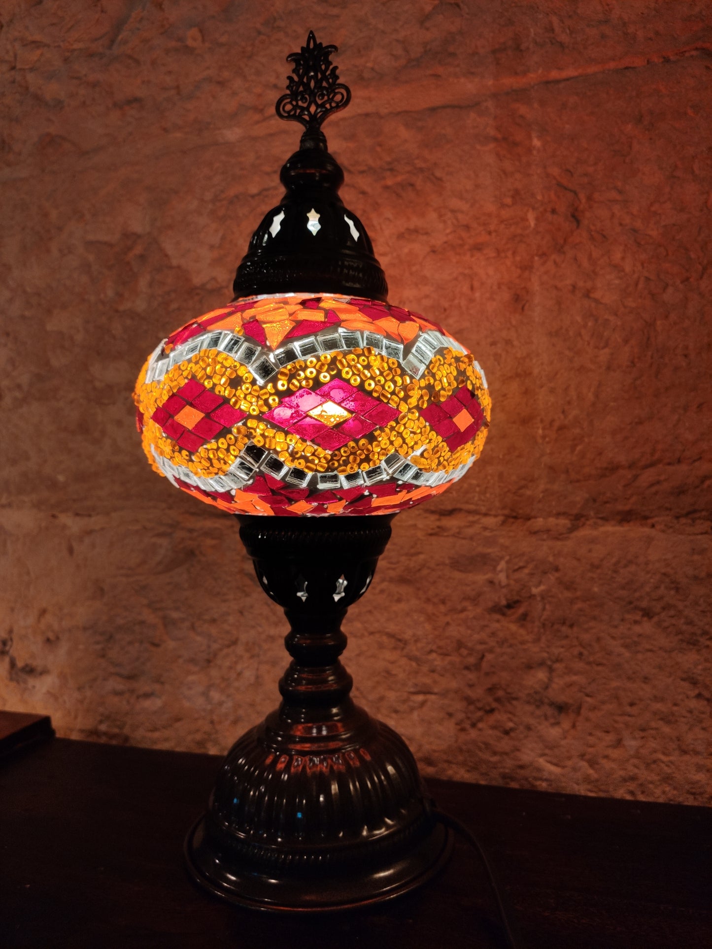 Turkish mosaic glass lamp, ethnic furniture 3M