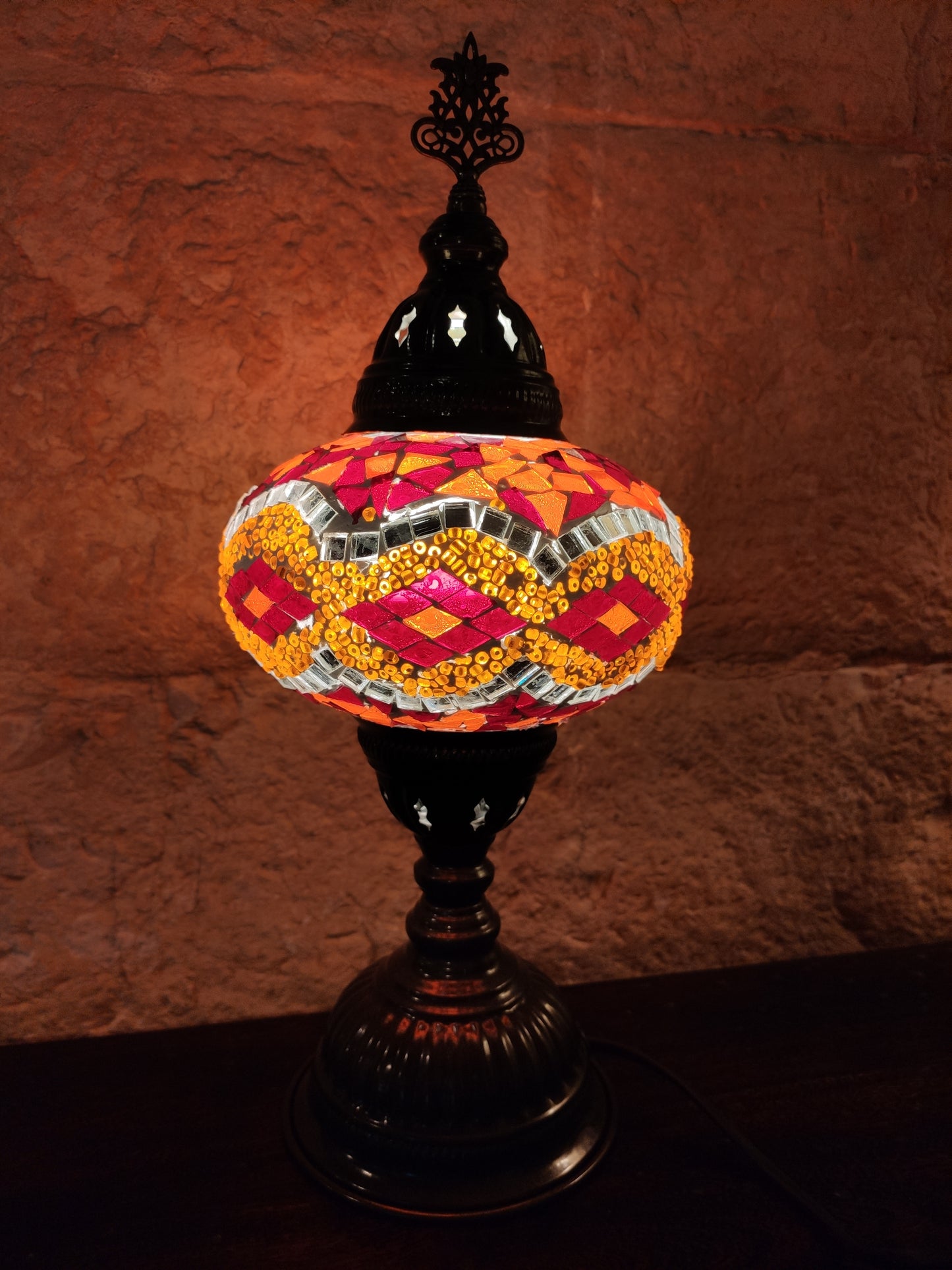 Turkish mosaic glass lamp, ethnic furniture 3M