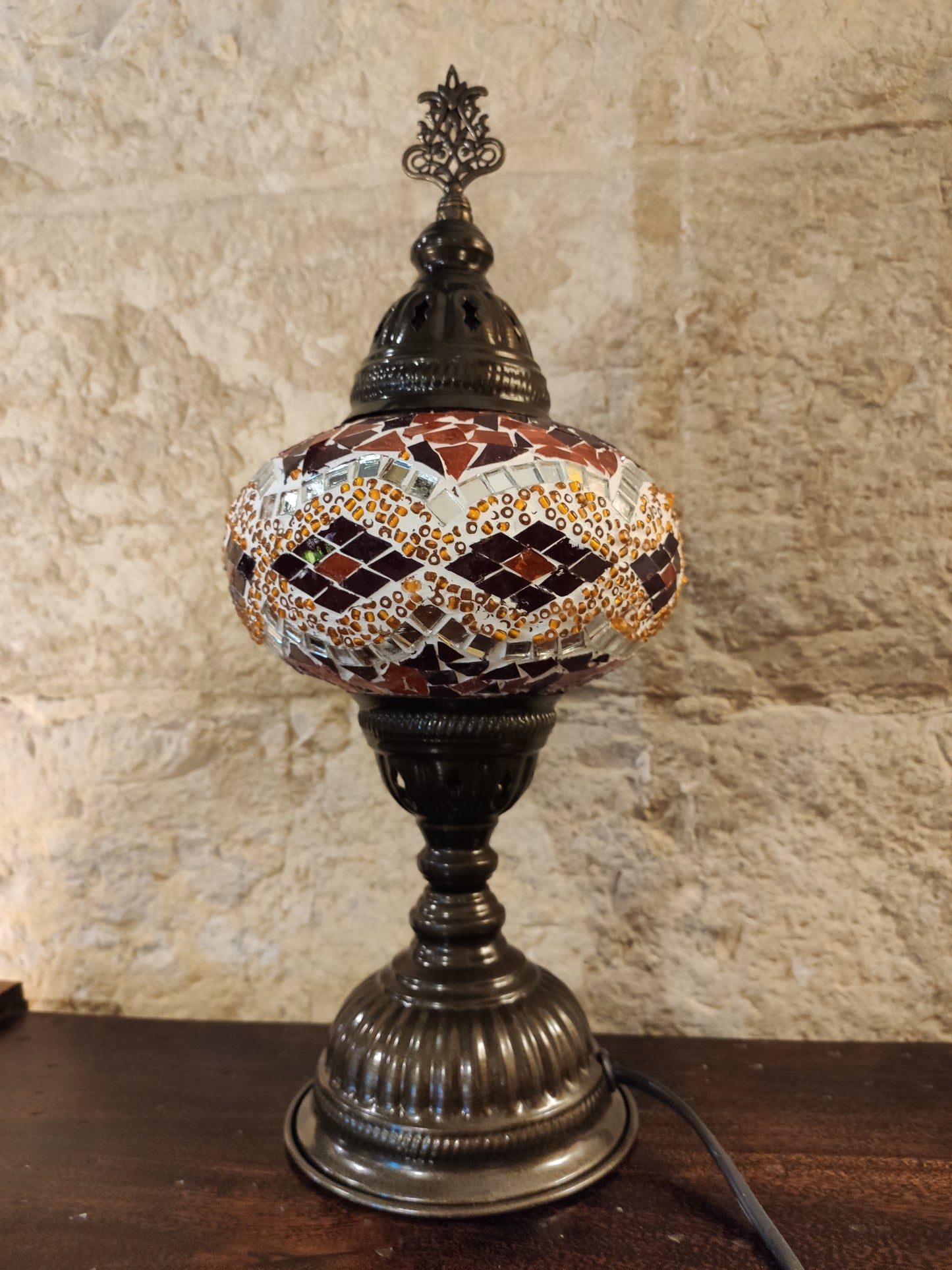 Turkish mosaic glass lamp, ethnic furniture 3M