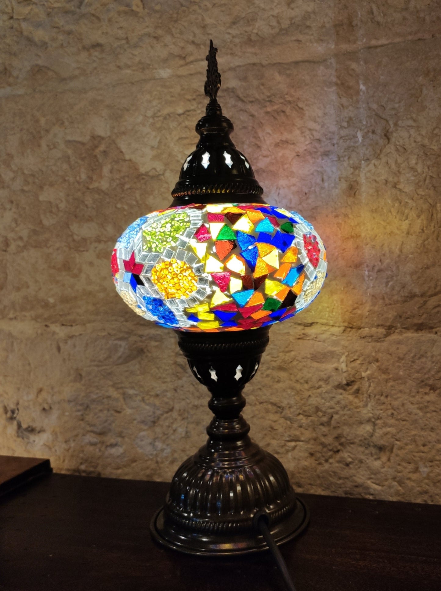 Lampada vetro mosaico turca arredamento etnico 4M