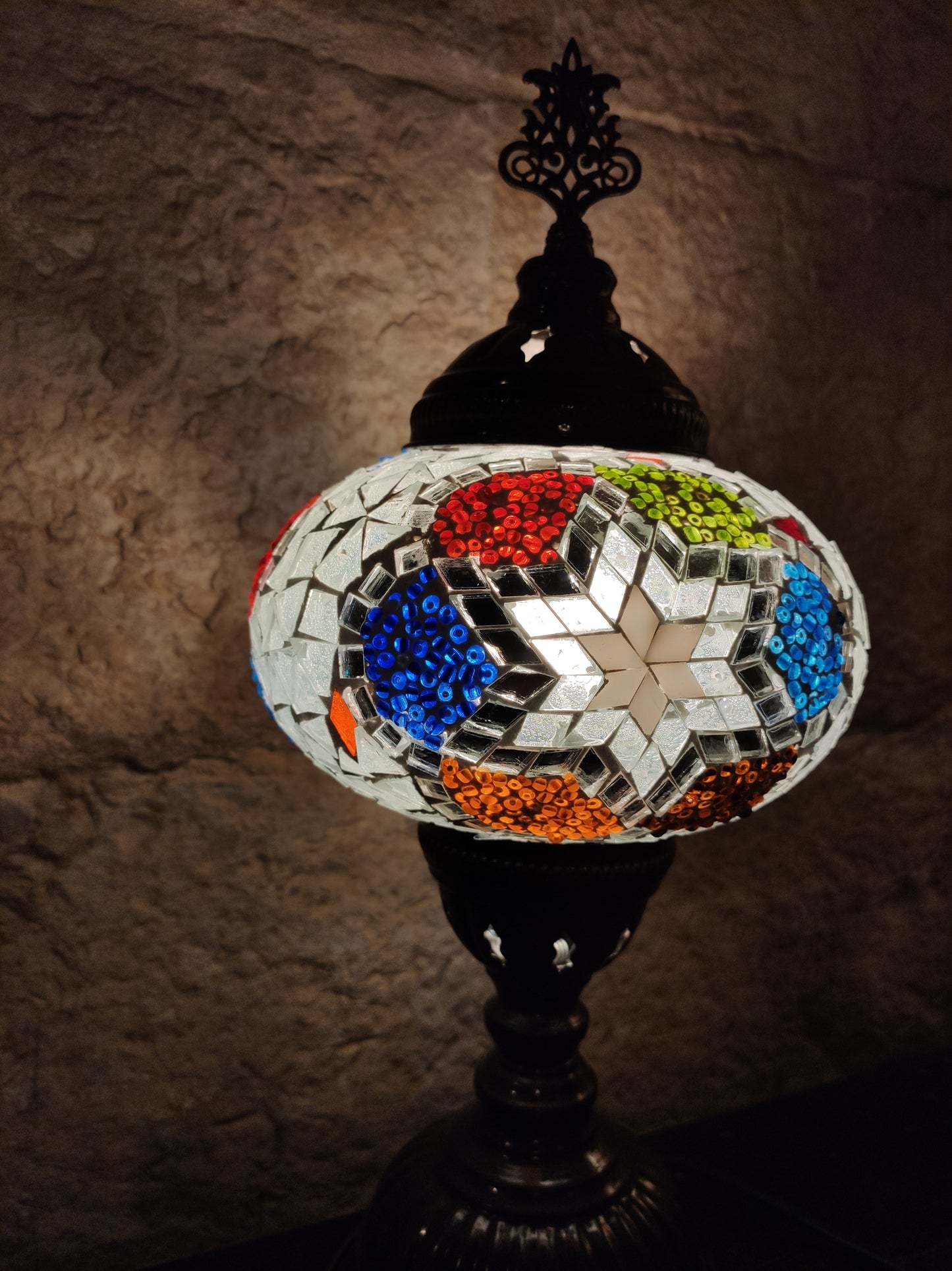 Turkish mosaic glass lamp for ethnic decor 8M