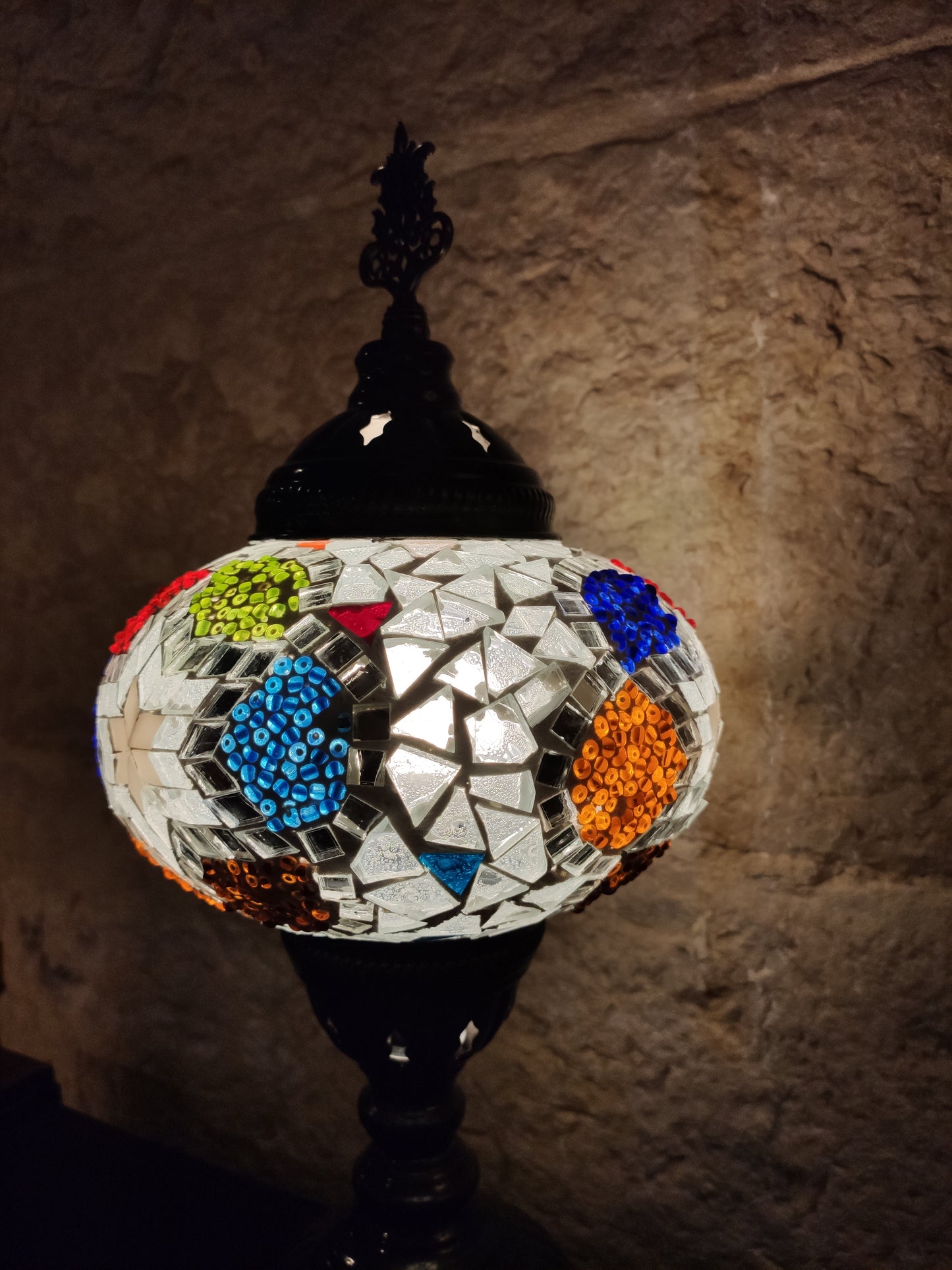 Turkish mosaic glass lamp for ethnic decor 8M