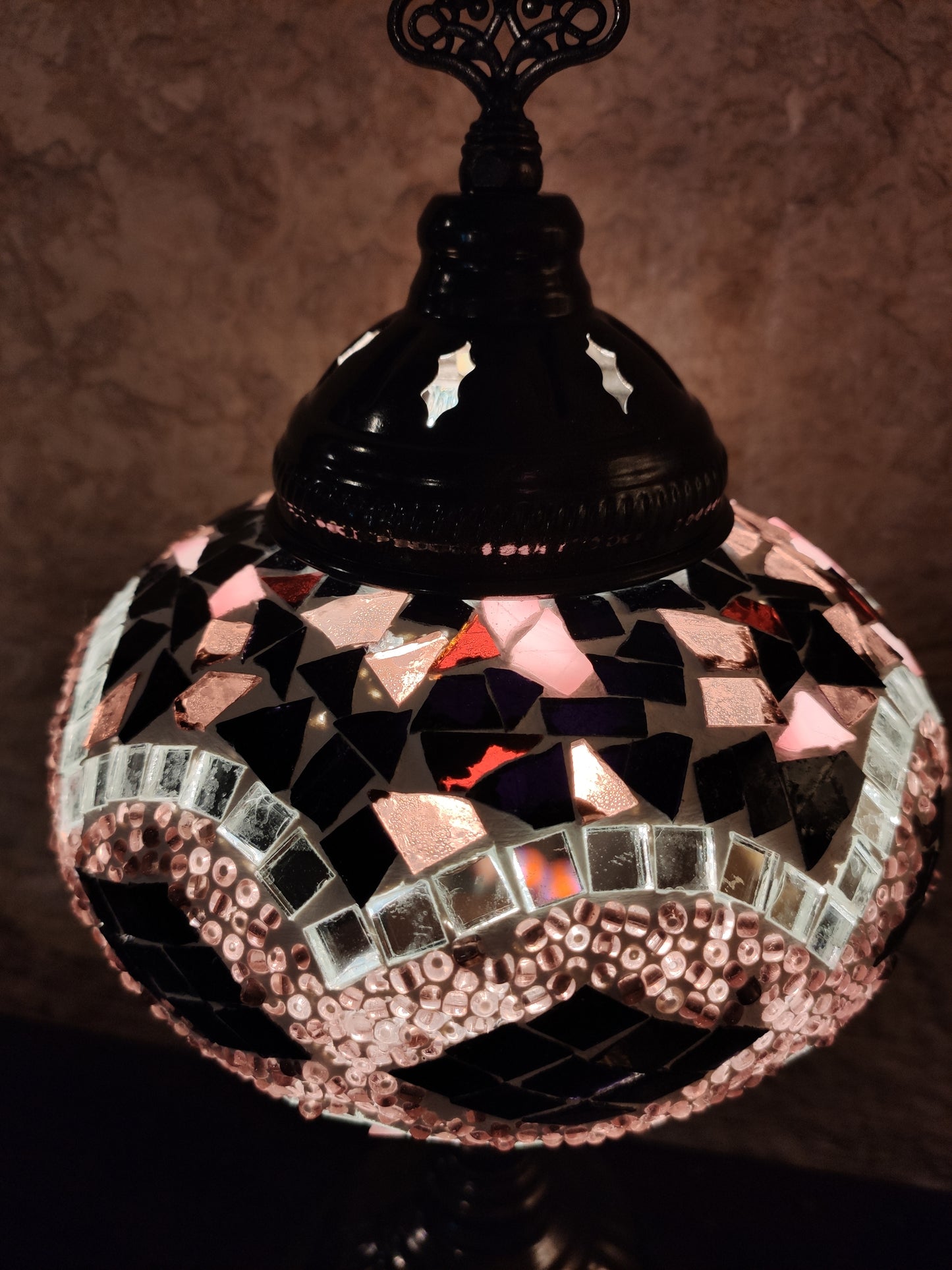 Turkish mosaic glass lamp for ethnic decor 9M