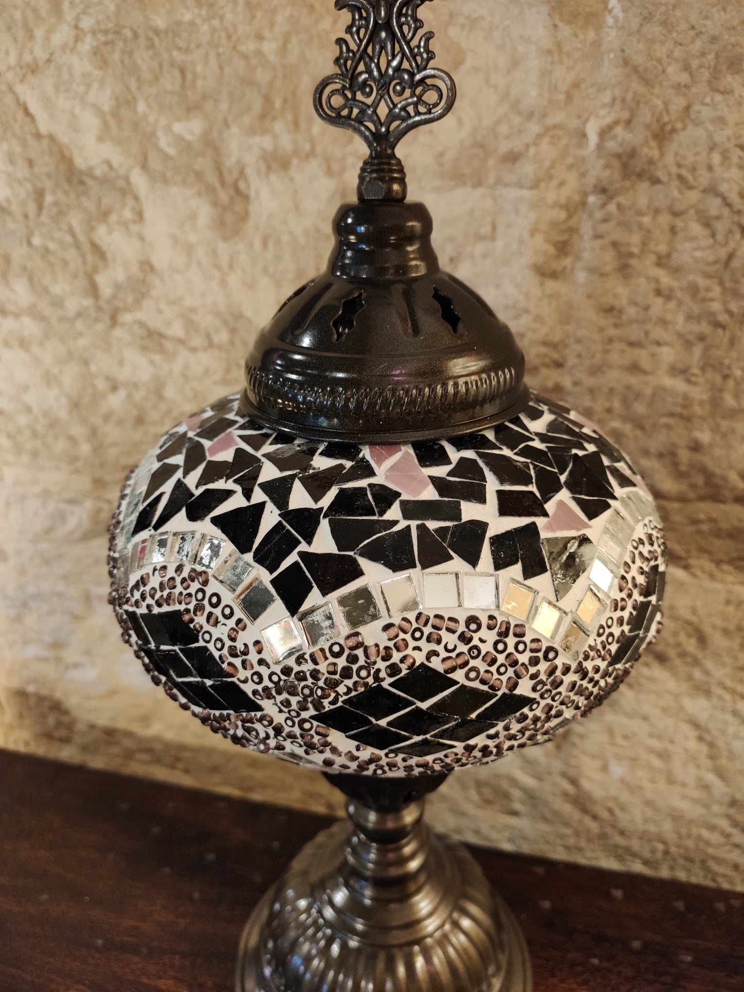 Turkish mosaic glass lamp for ethnic decor 9M