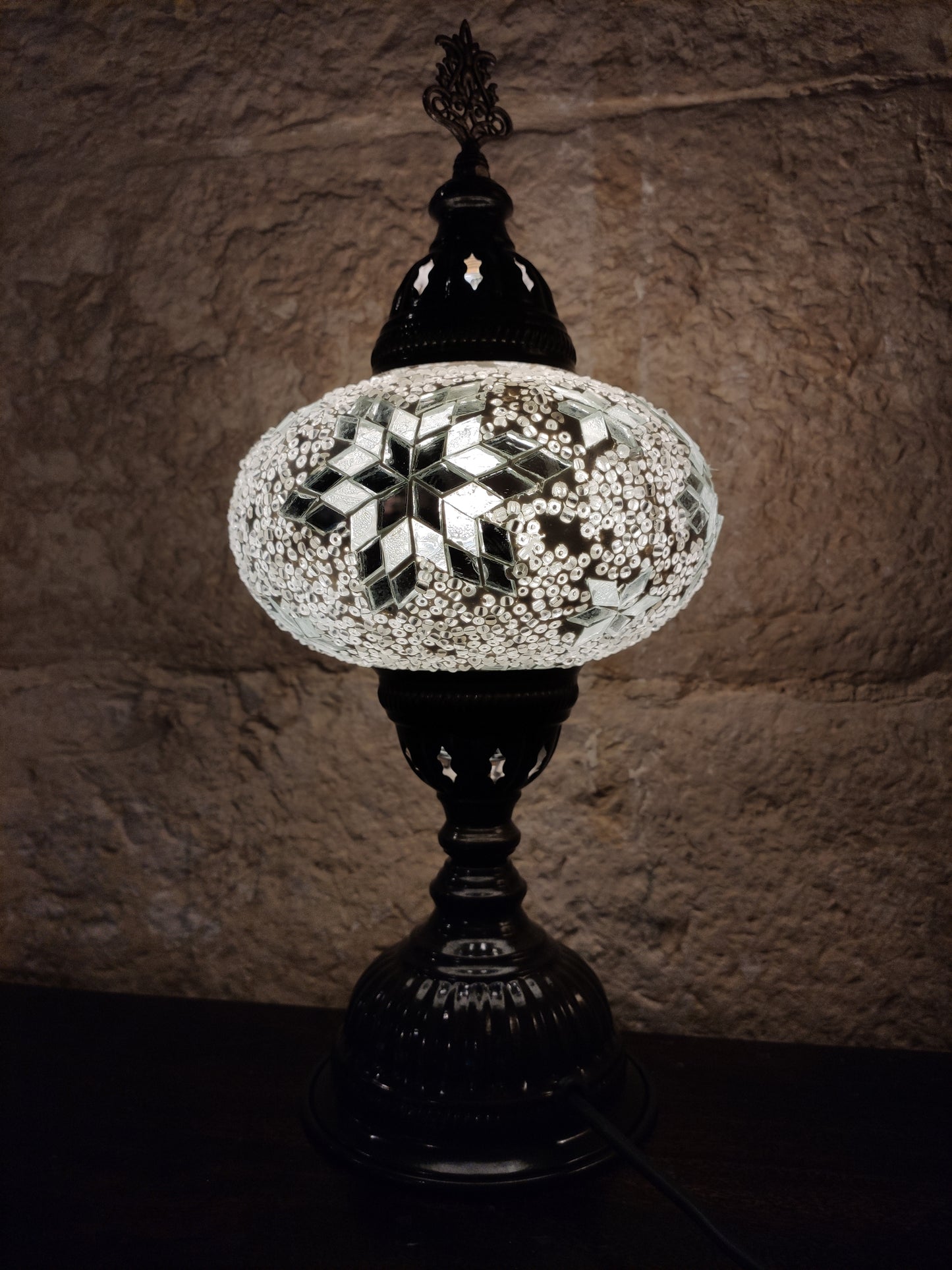 Turkish mosaic glass lamp for ethnic decor 10M