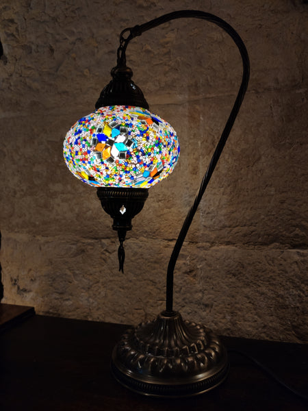 Turkish mosaic glass lamp, ethnic decor 2B