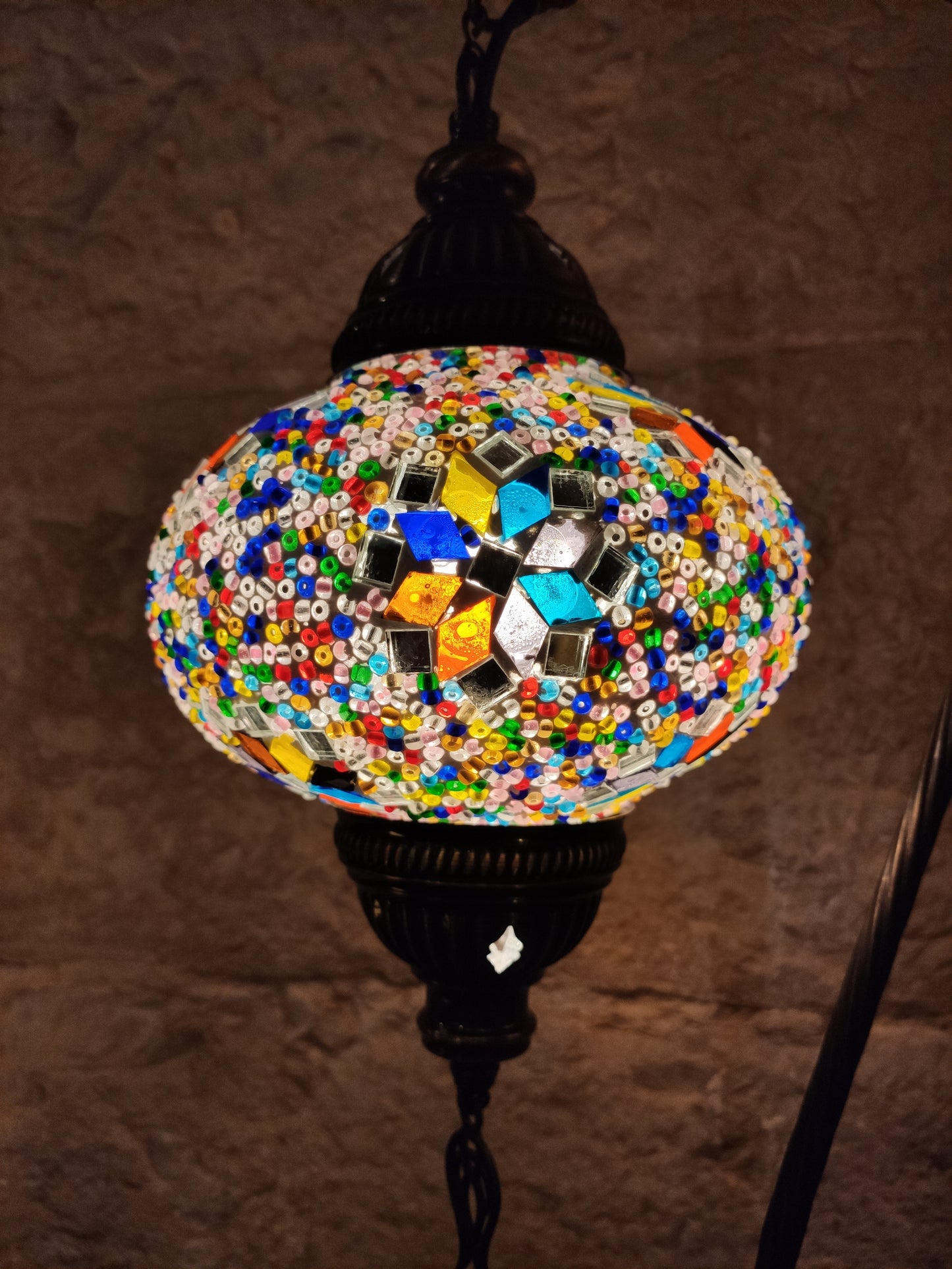 Turkish mosaic glass lamp, ethnic decor 2B