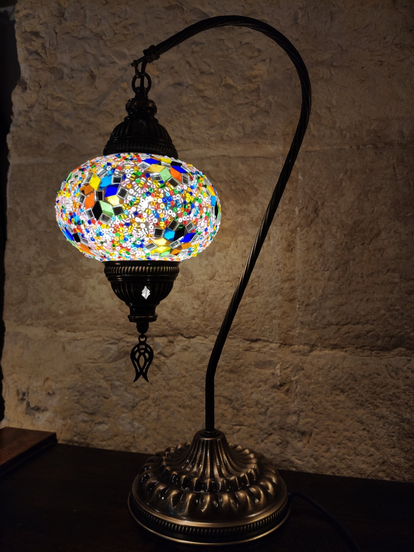 Turkish mosaic glass lamp, ethnic furniture 3B