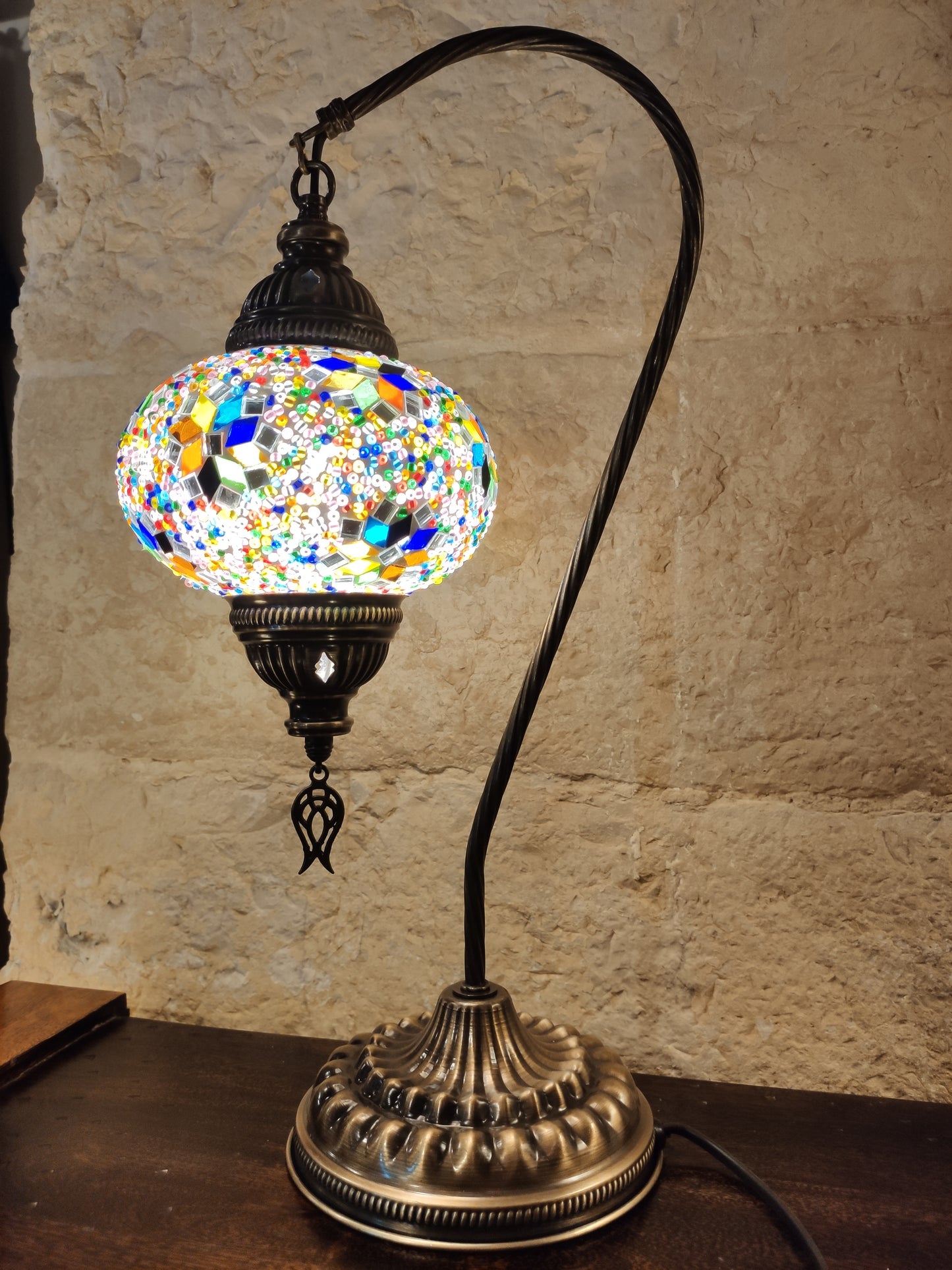 Turkish mosaic glass lamp, ethnic furniture 3B