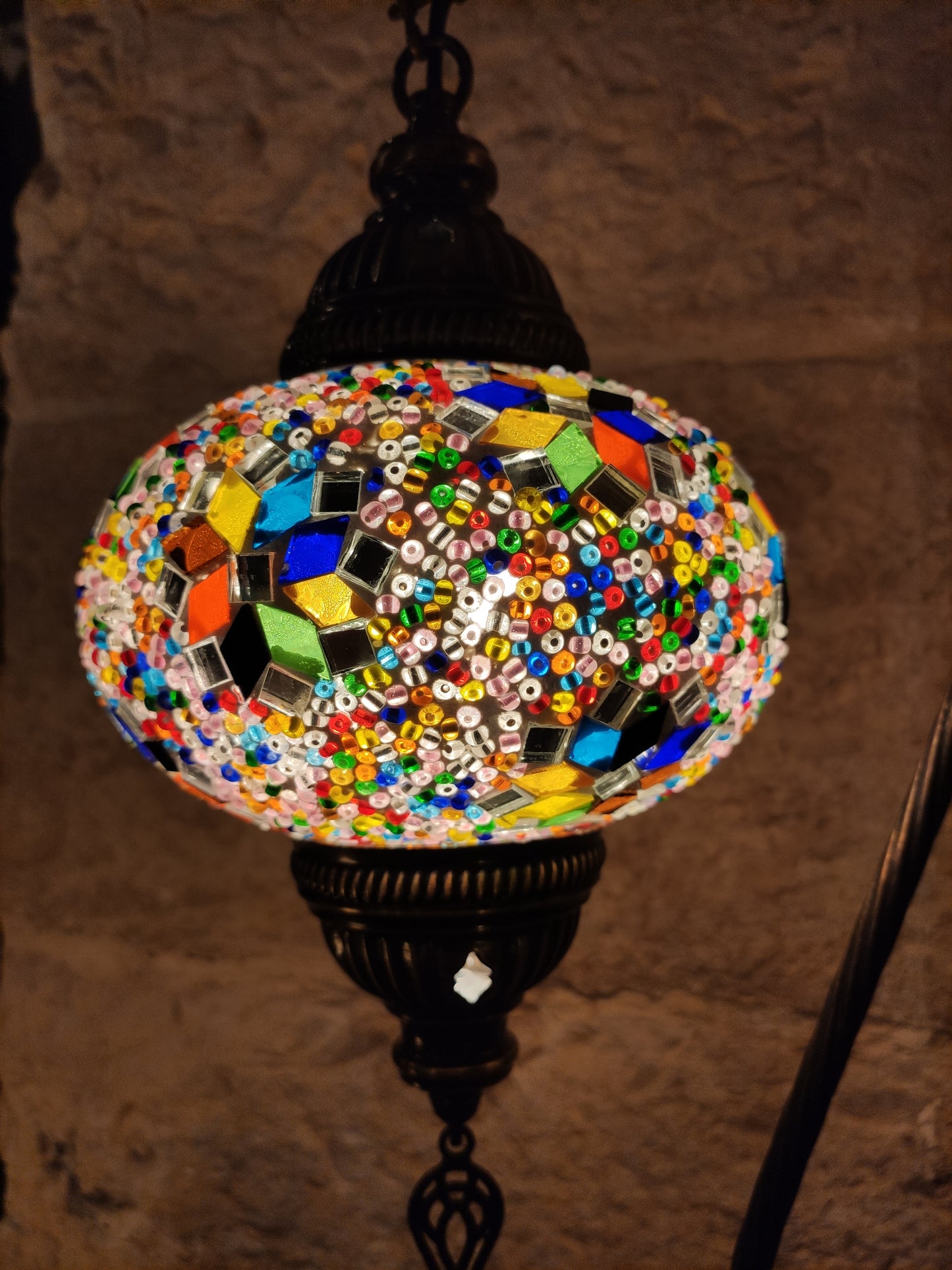 Turkish mosaic glass lamp, ethnic furniture 3B