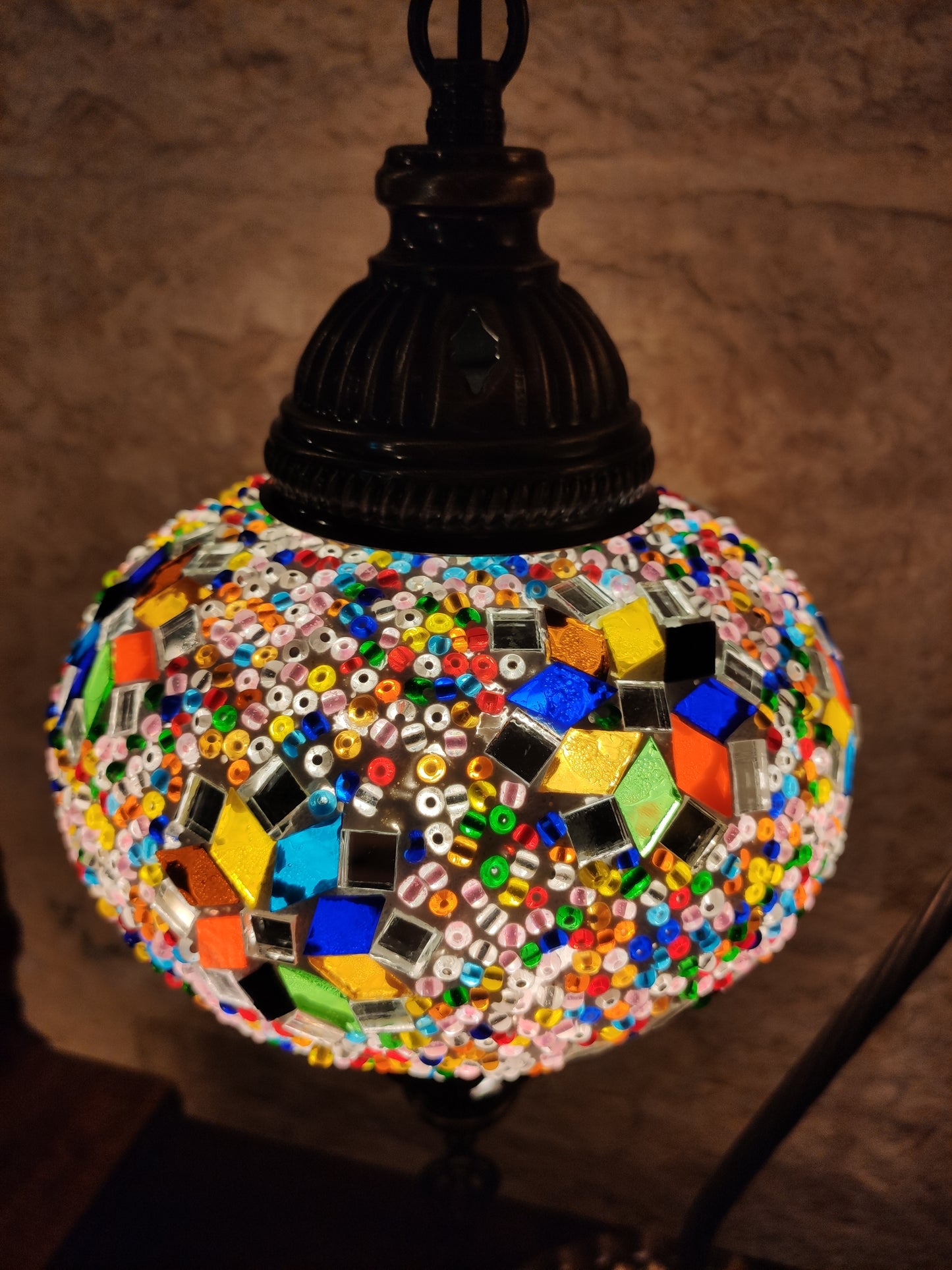 Turkish mosaic glass lamp, ethnic furniture 3B