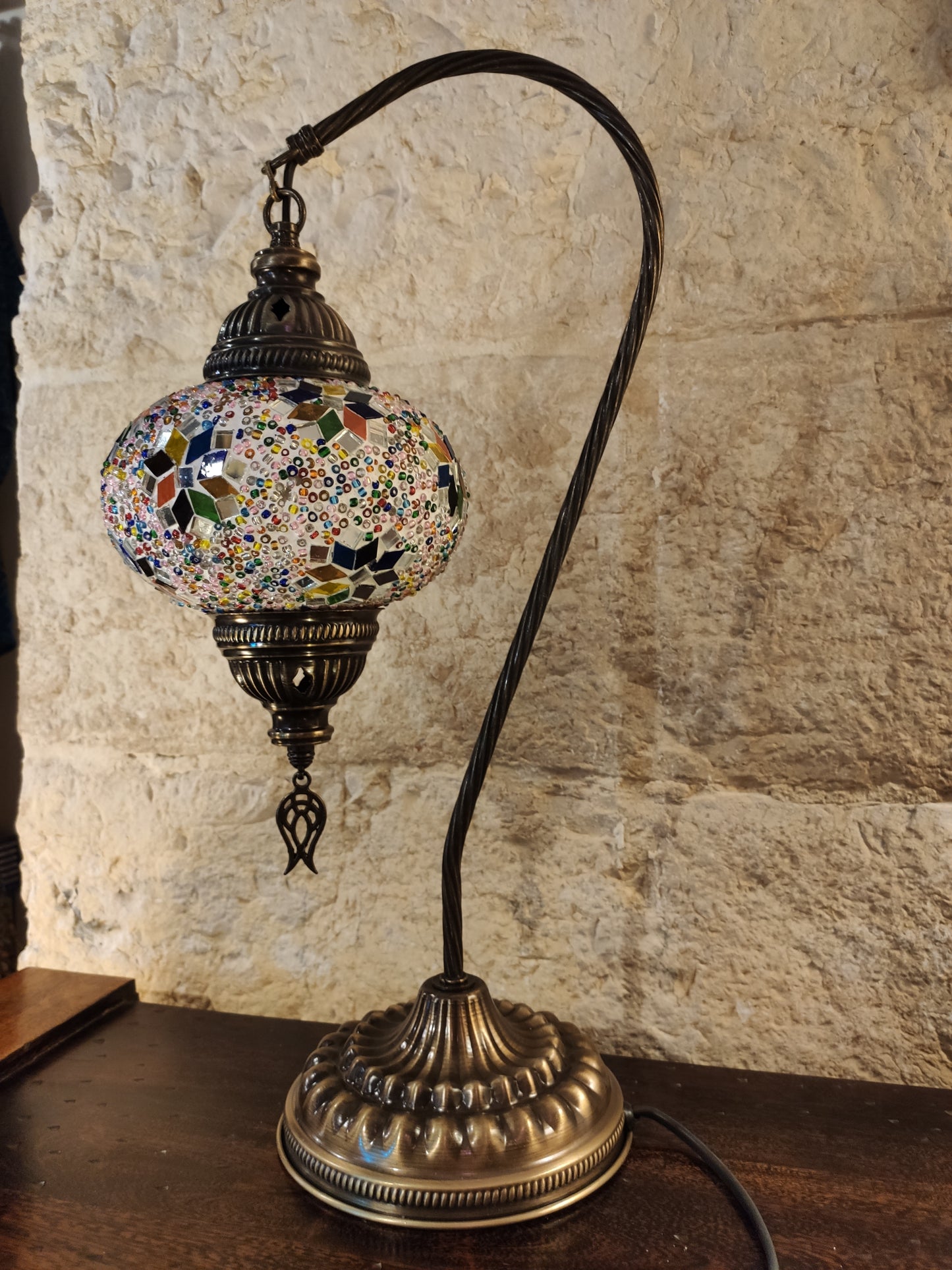 Turkish mosaic glass lamp, ethnic furniture 3B