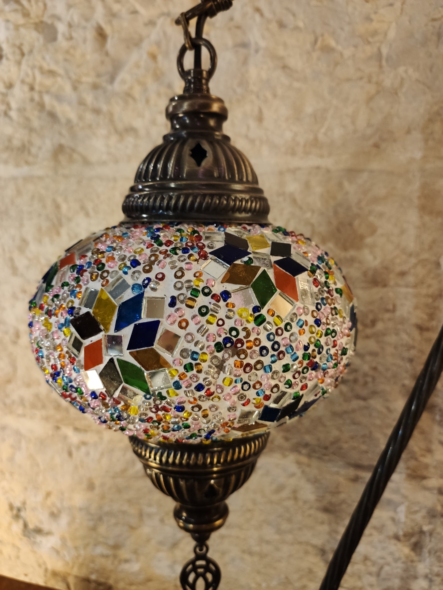 Turkish mosaic glass lamp, ethnic furniture 3B