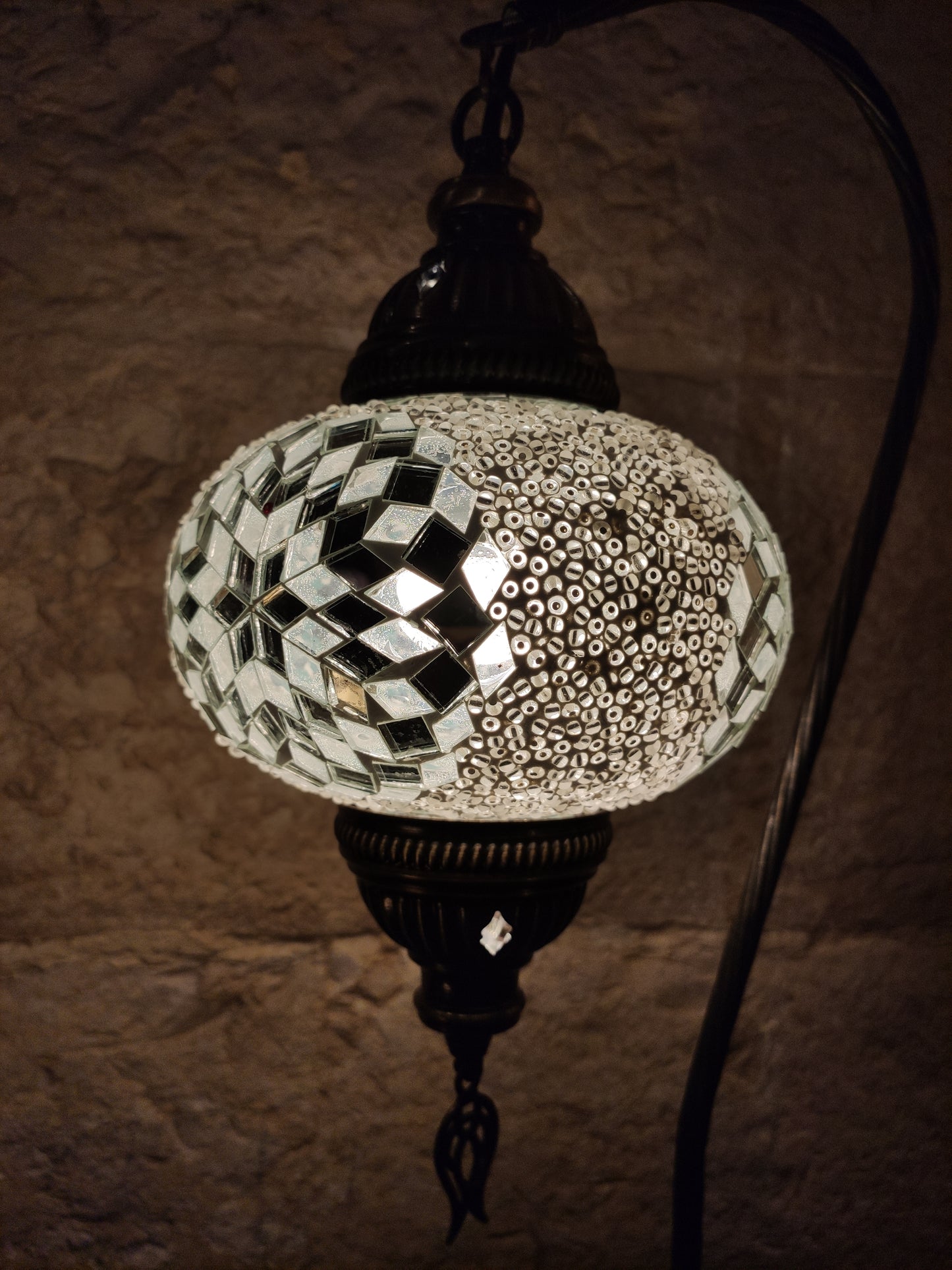 Turkish mosaic glass lamp, ethnic decor 4B