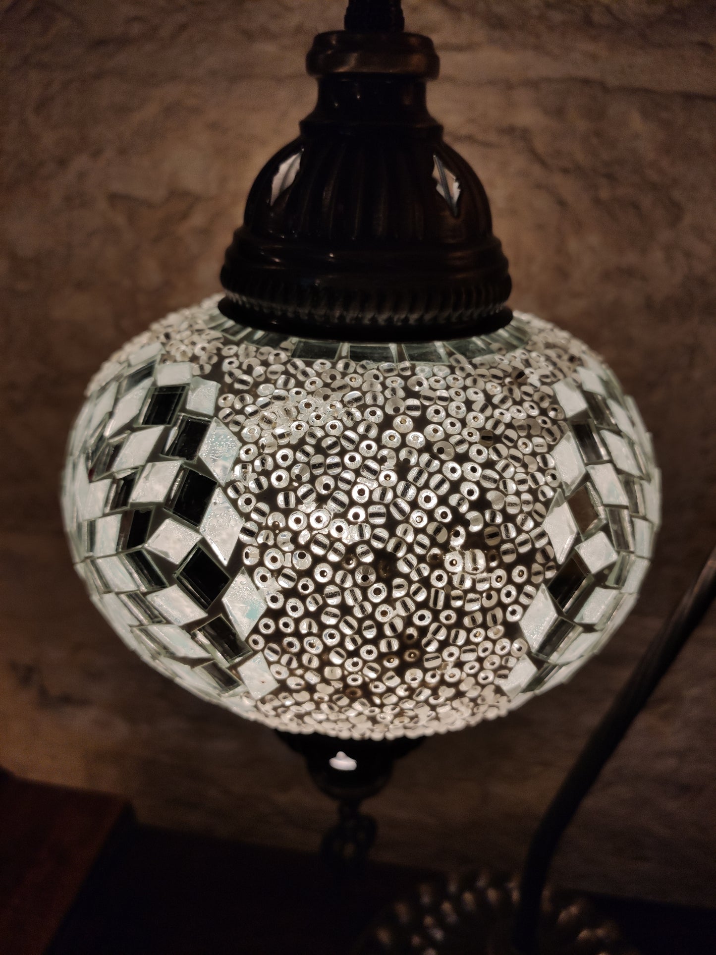 Turkish mosaic glass lamp, ethnic decor 4B