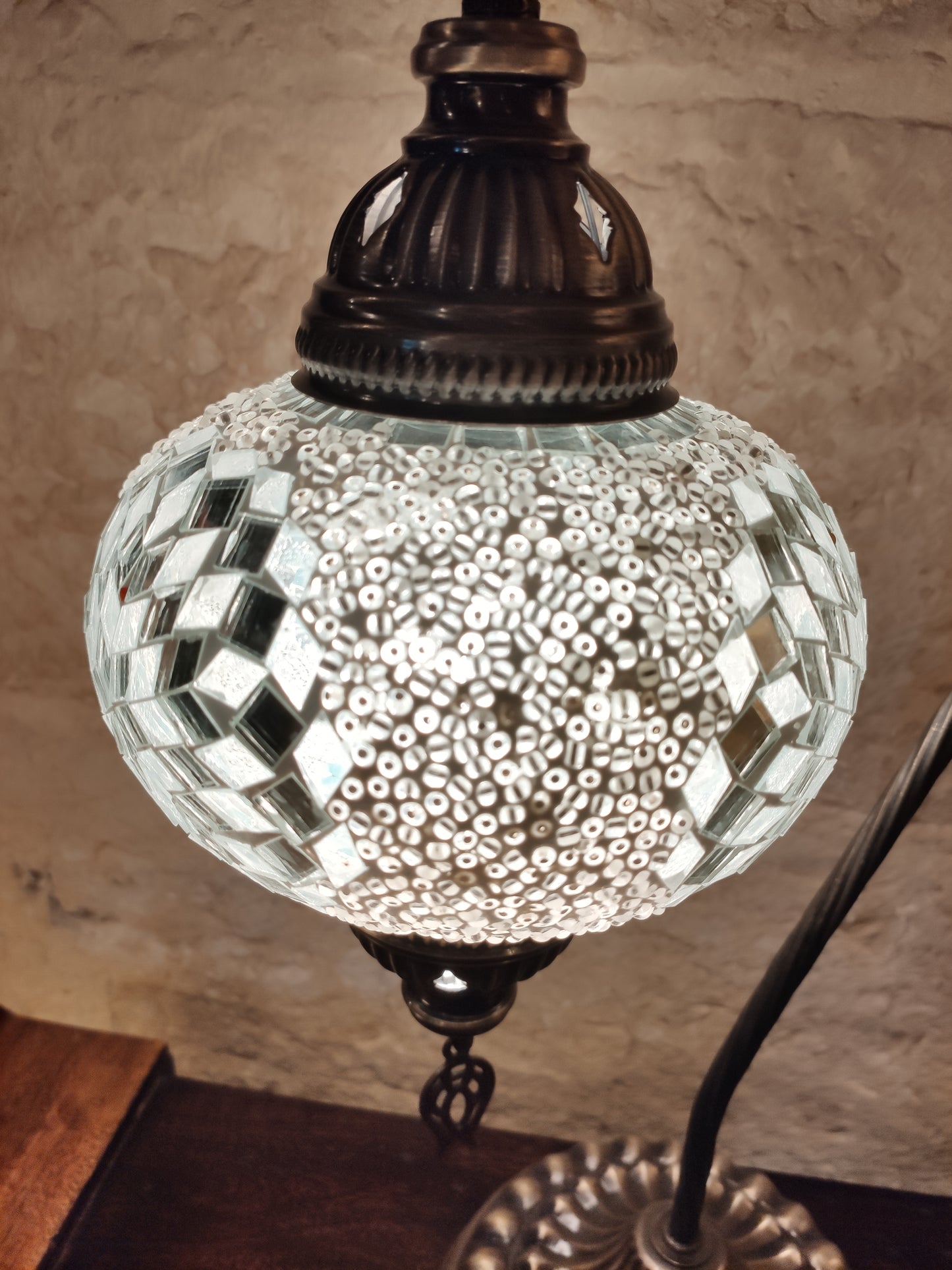 Turkish mosaic glass lamp, ethnic decor 4B