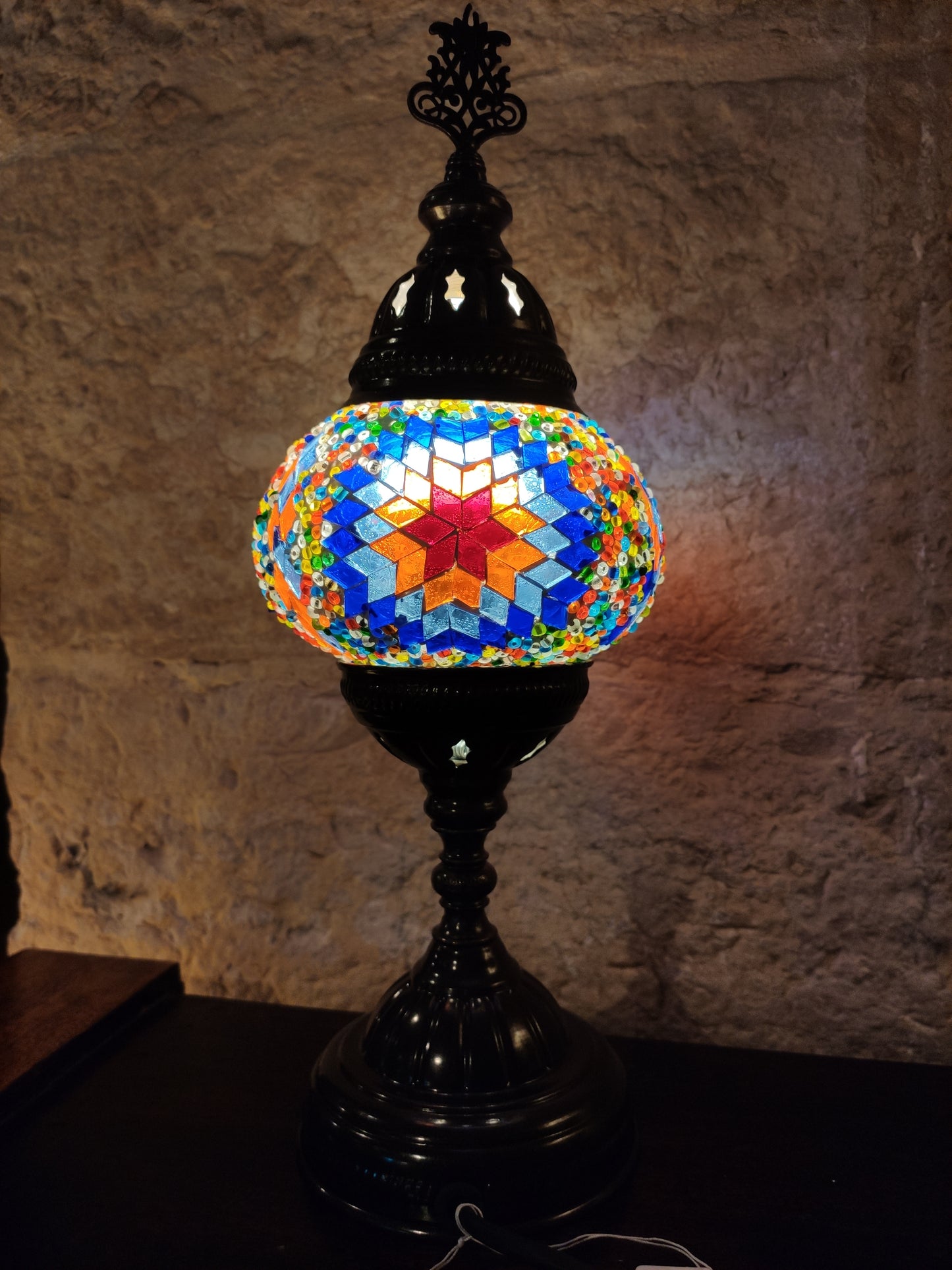 Turkish mosaic glass lamp, ethnic furniture 1P