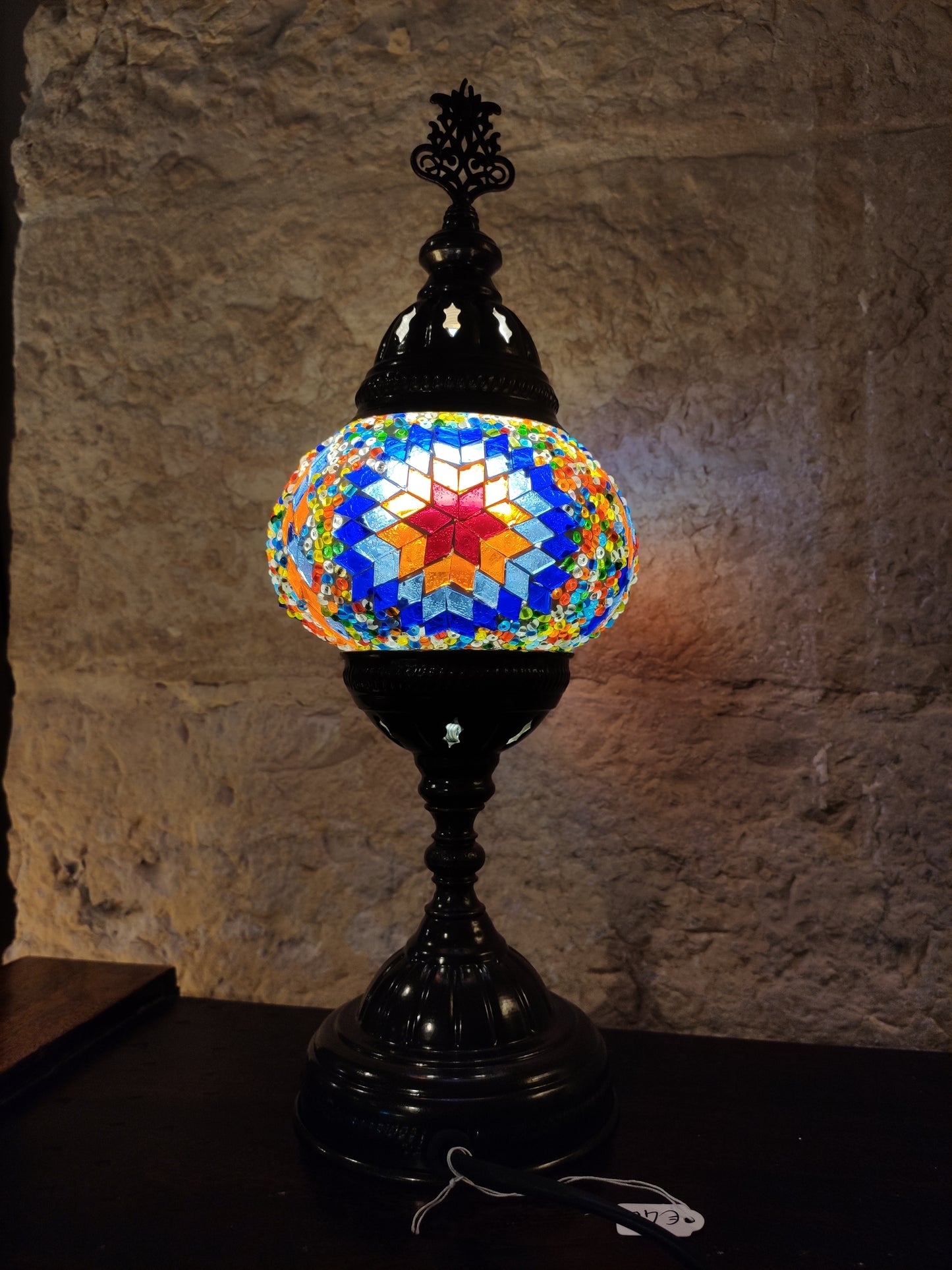 Turkish mosaic glass lamp, ethnic furniture 1P