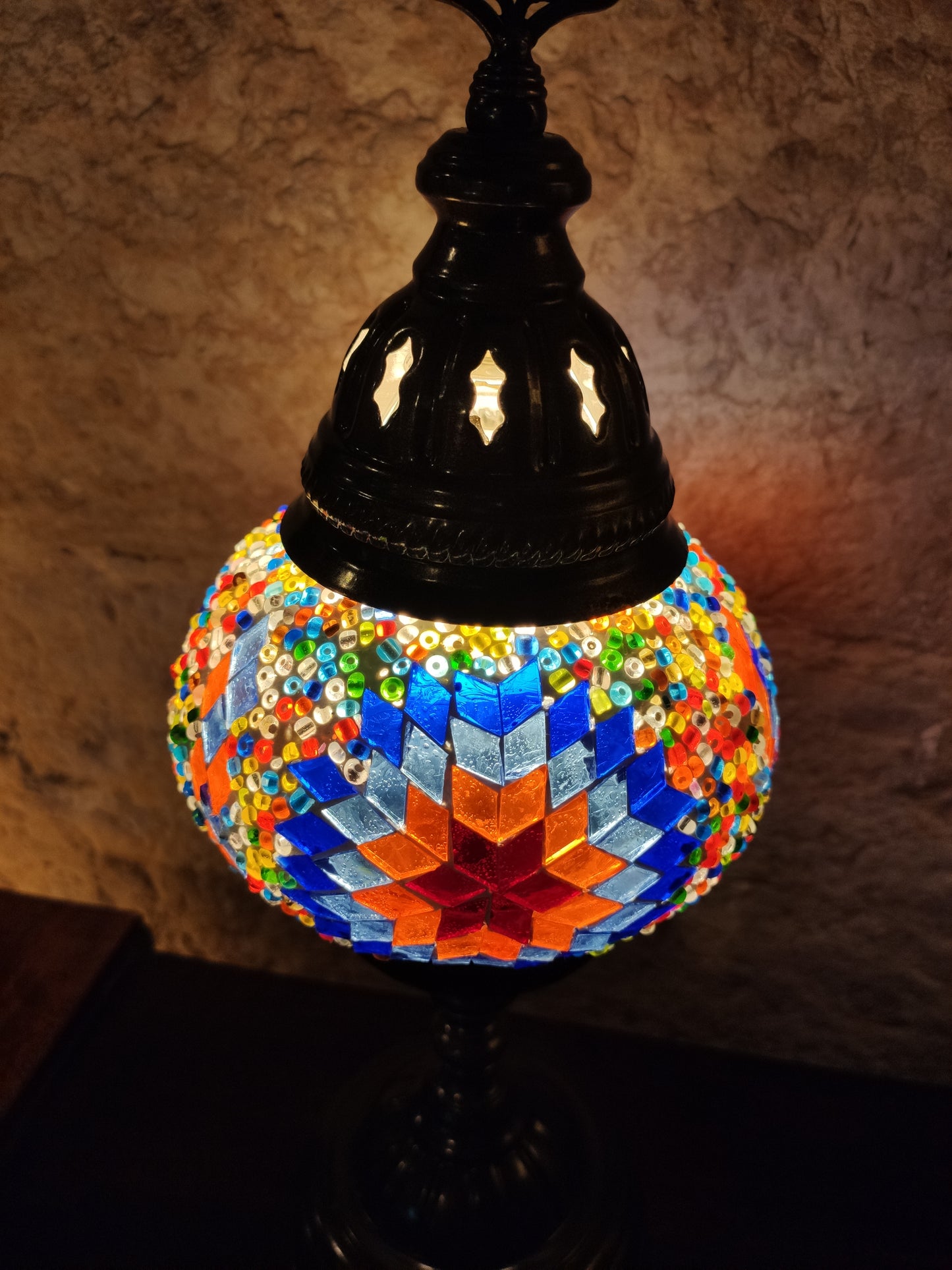 Turkish mosaic glass lamp, ethnic furniture 1P