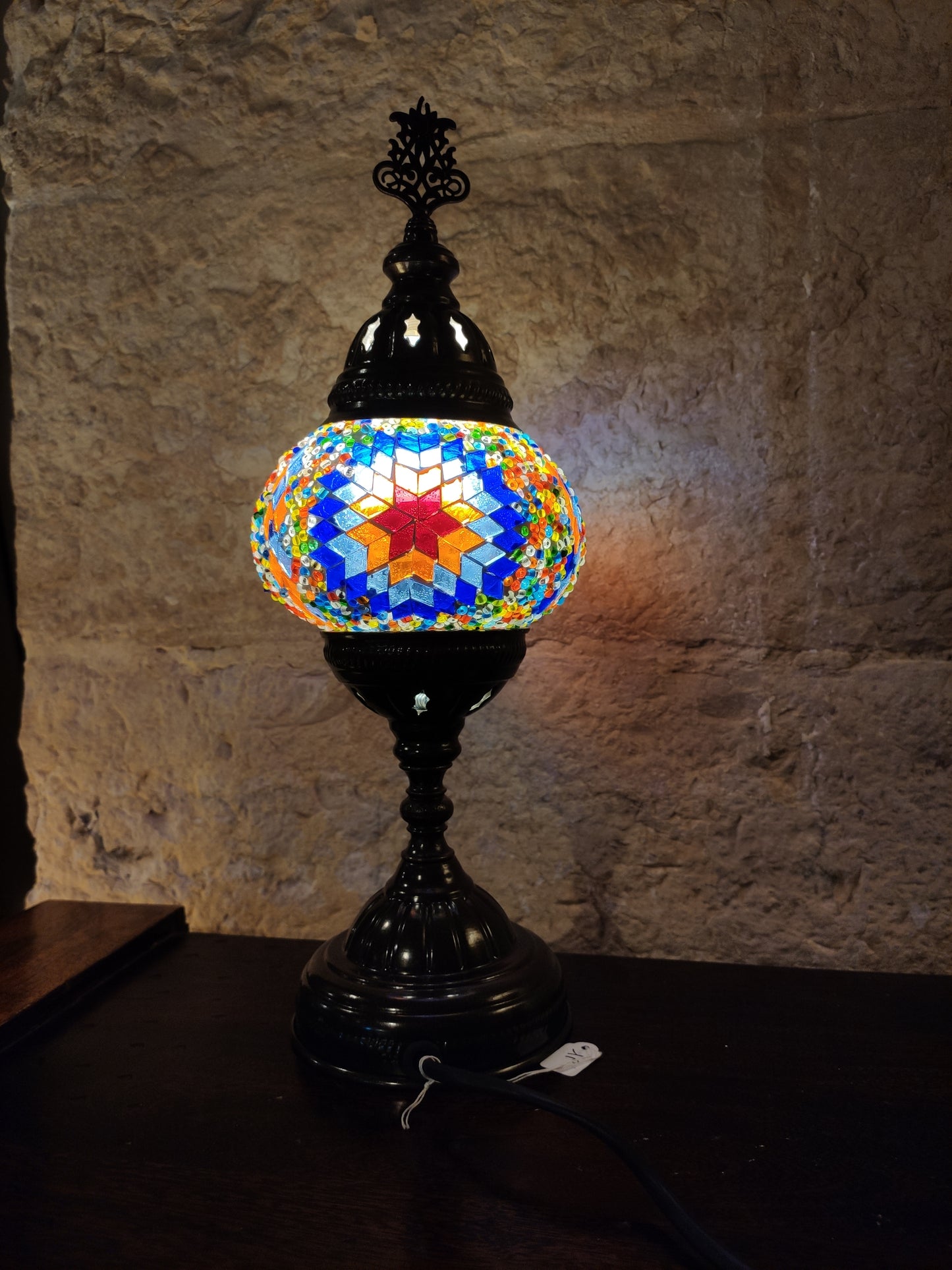 Turkish mosaic glass lamp, ethnic furniture 1P