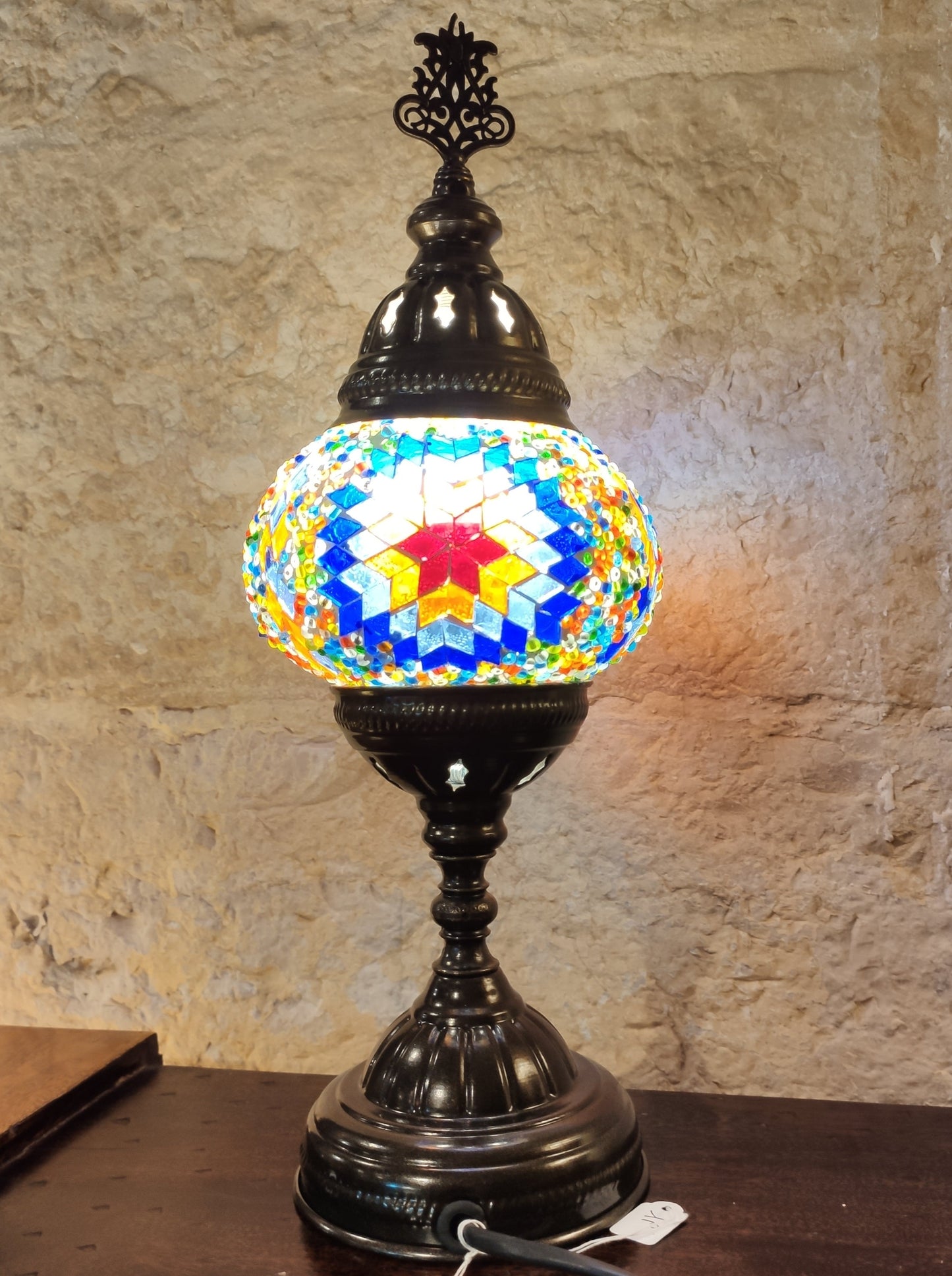 Turkish mosaic glass lamp, ethnic furniture 1P