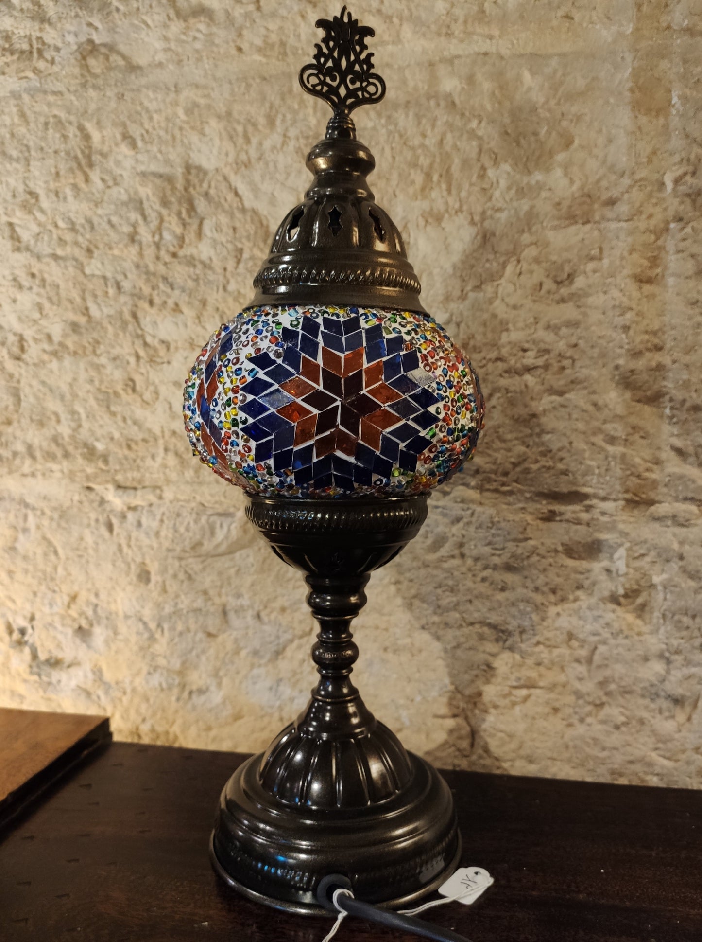 Turkish mosaic glass lamp, ethnic furniture 1P