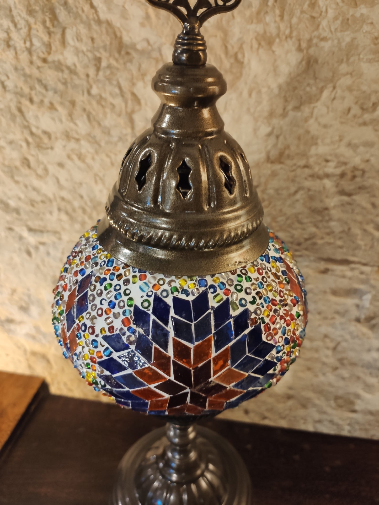 Turkish mosaic glass lamp, ethnic furniture 1P