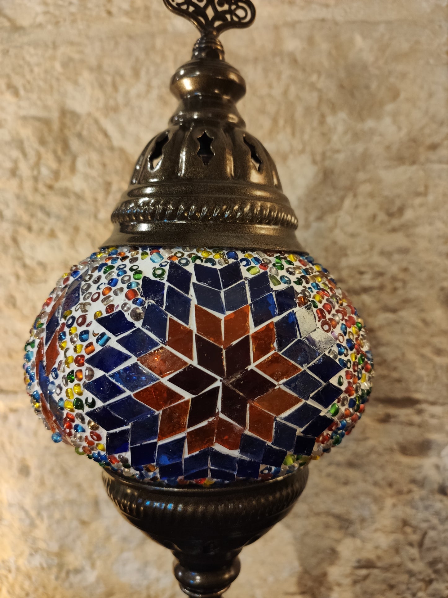 Turkish mosaic glass lamp, ethnic furniture 1P