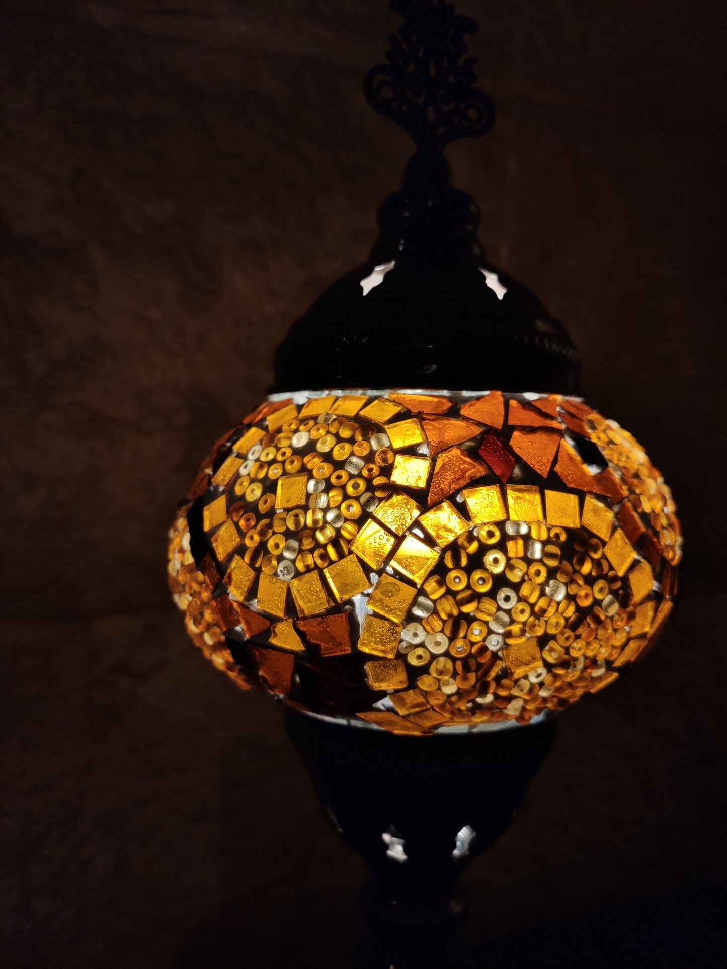 Turkish mosaic glass lamp for ethnic furniture 2P