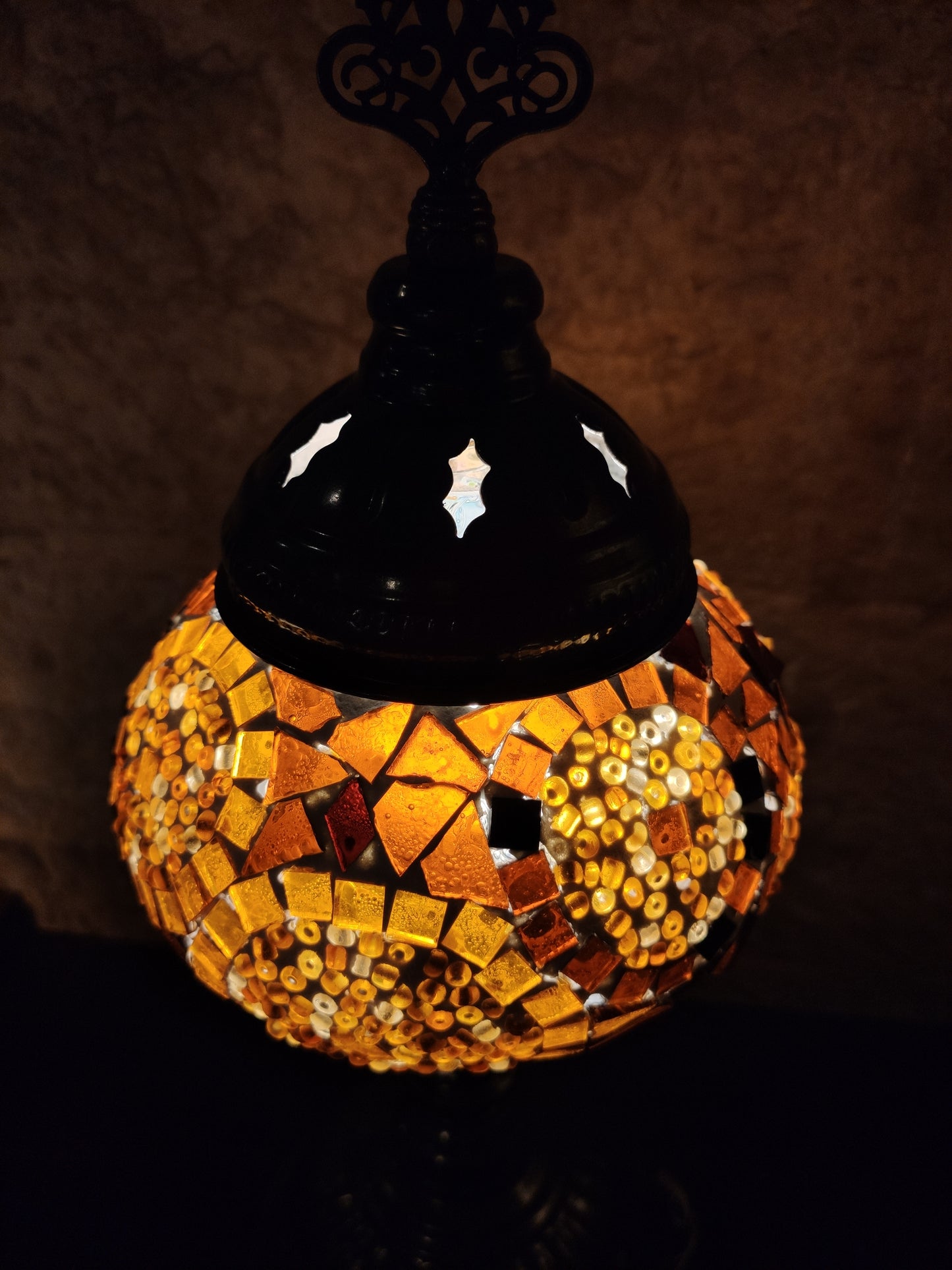 Turkish mosaic glass lamp for ethnic furniture 2P