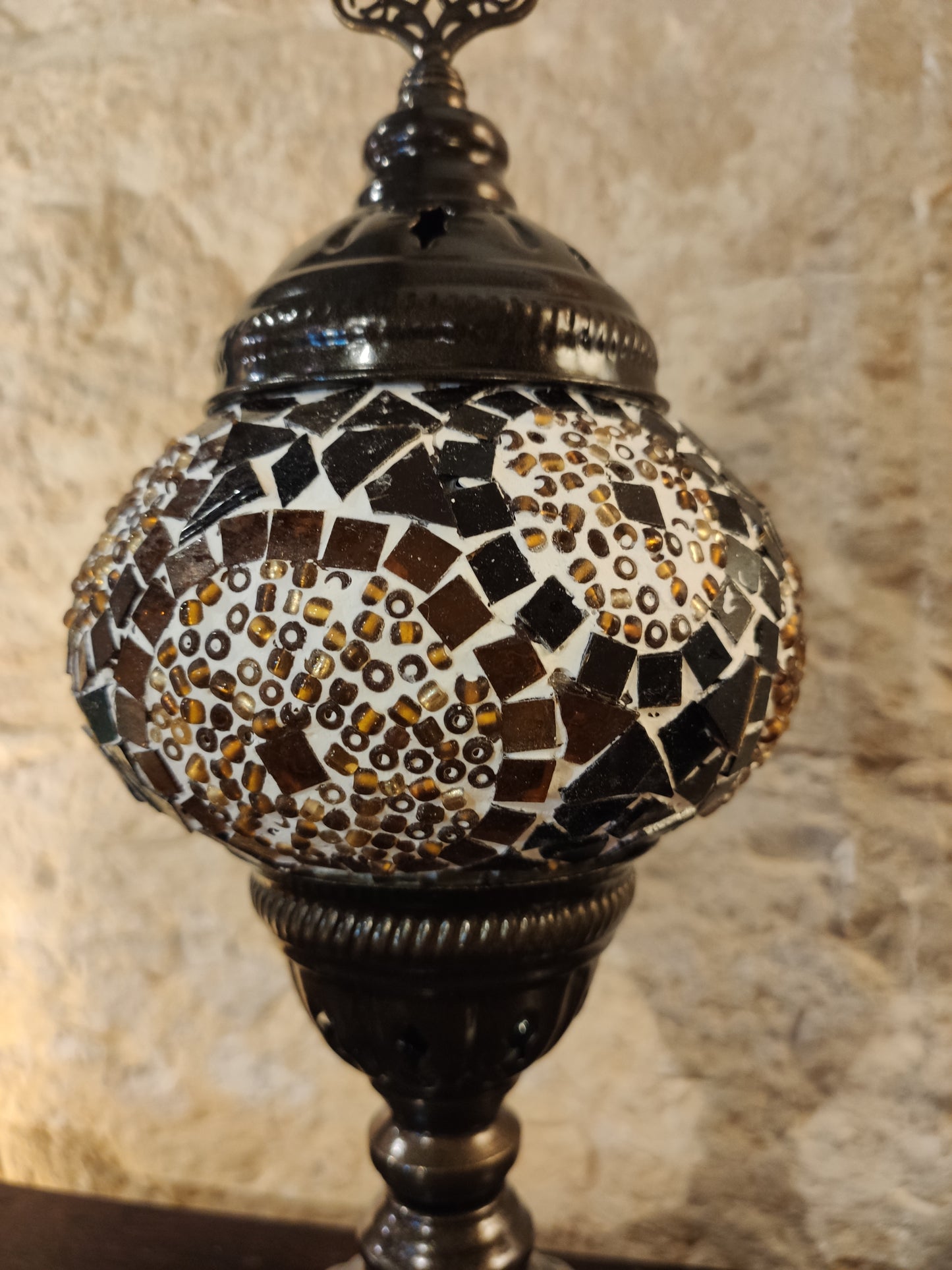 Turkish mosaic glass lamp for ethnic furniture 2P