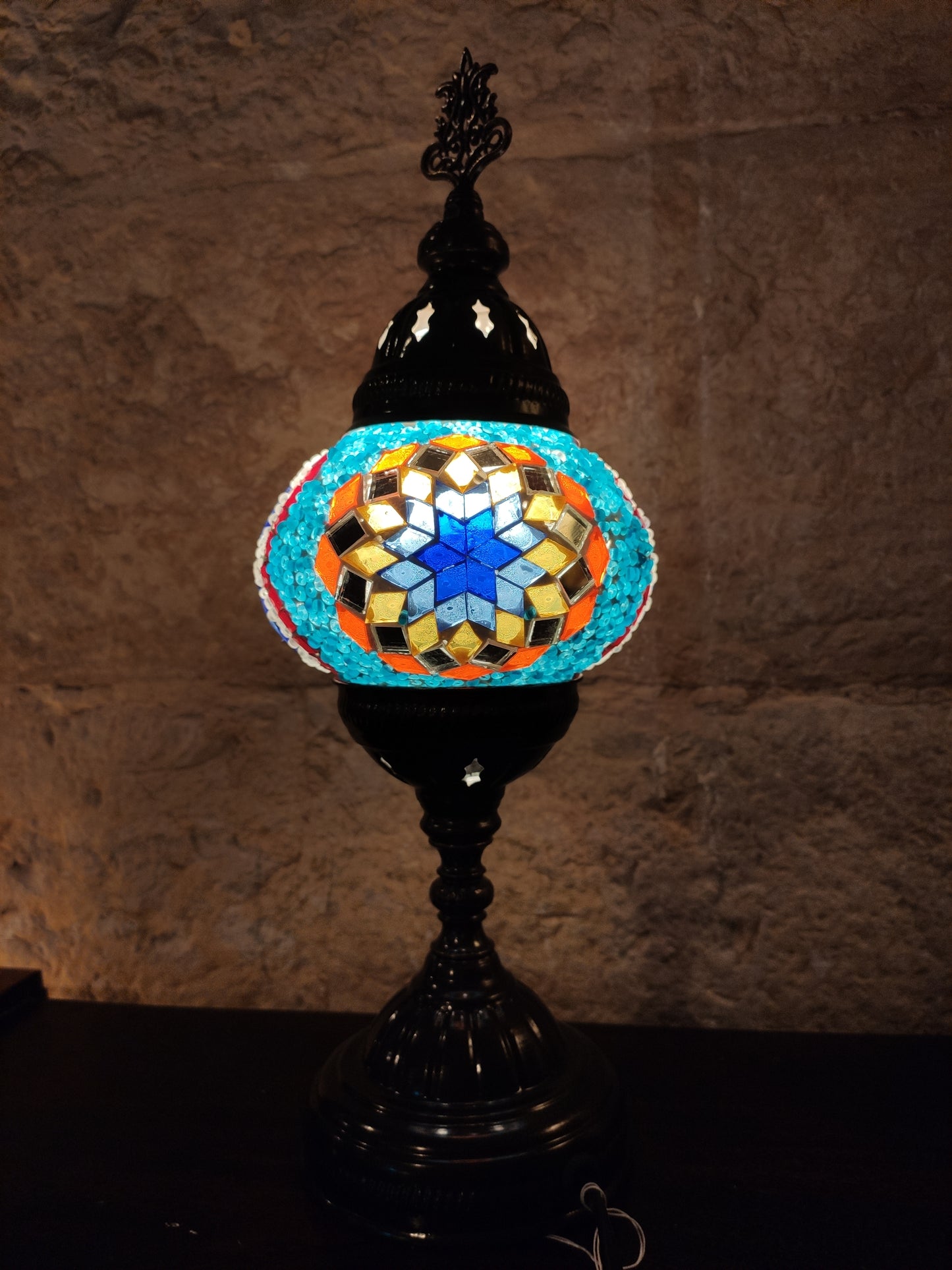 Turkish mosaic glass lamp, ethnic furniture 4P