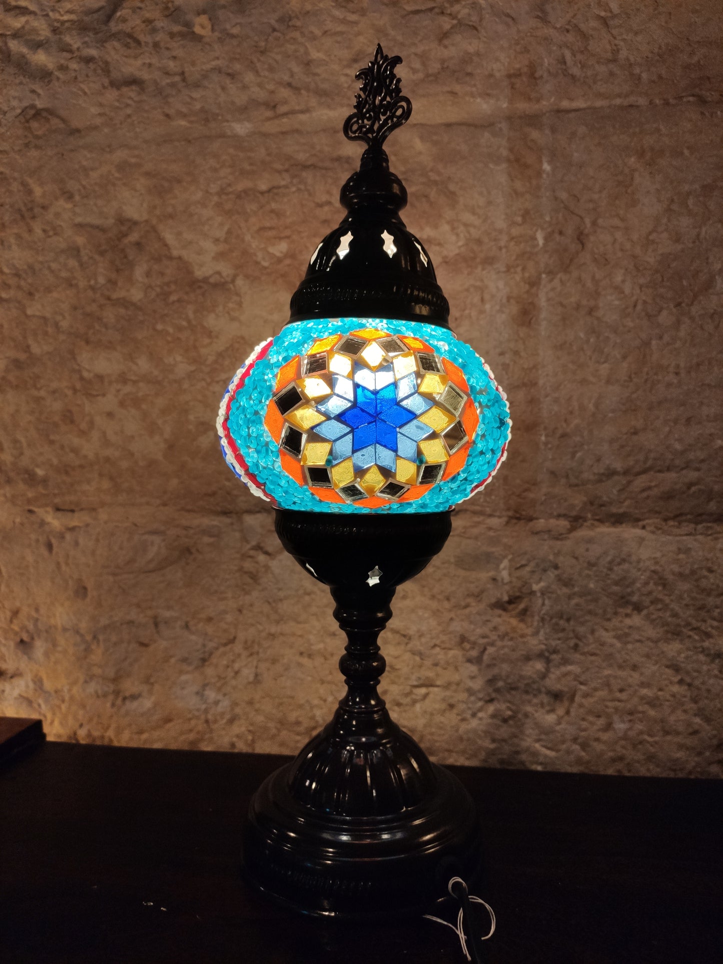 Turkish mosaic glass lamp, ethnic furniture 4P