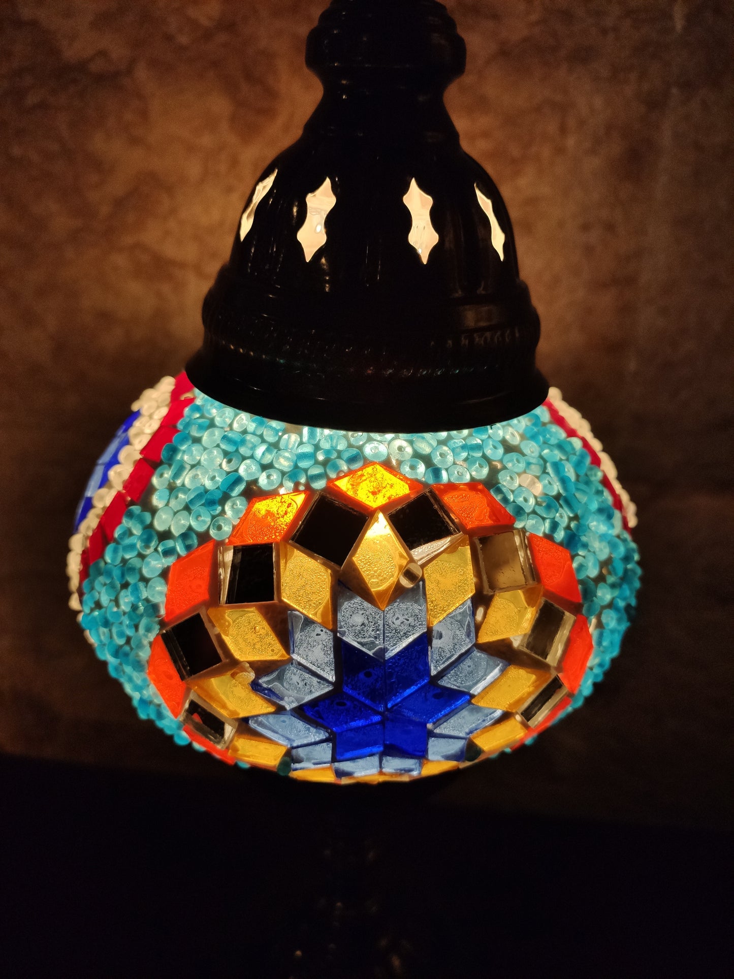 Turkish mosaic glass lamp, ethnic furniture 4P