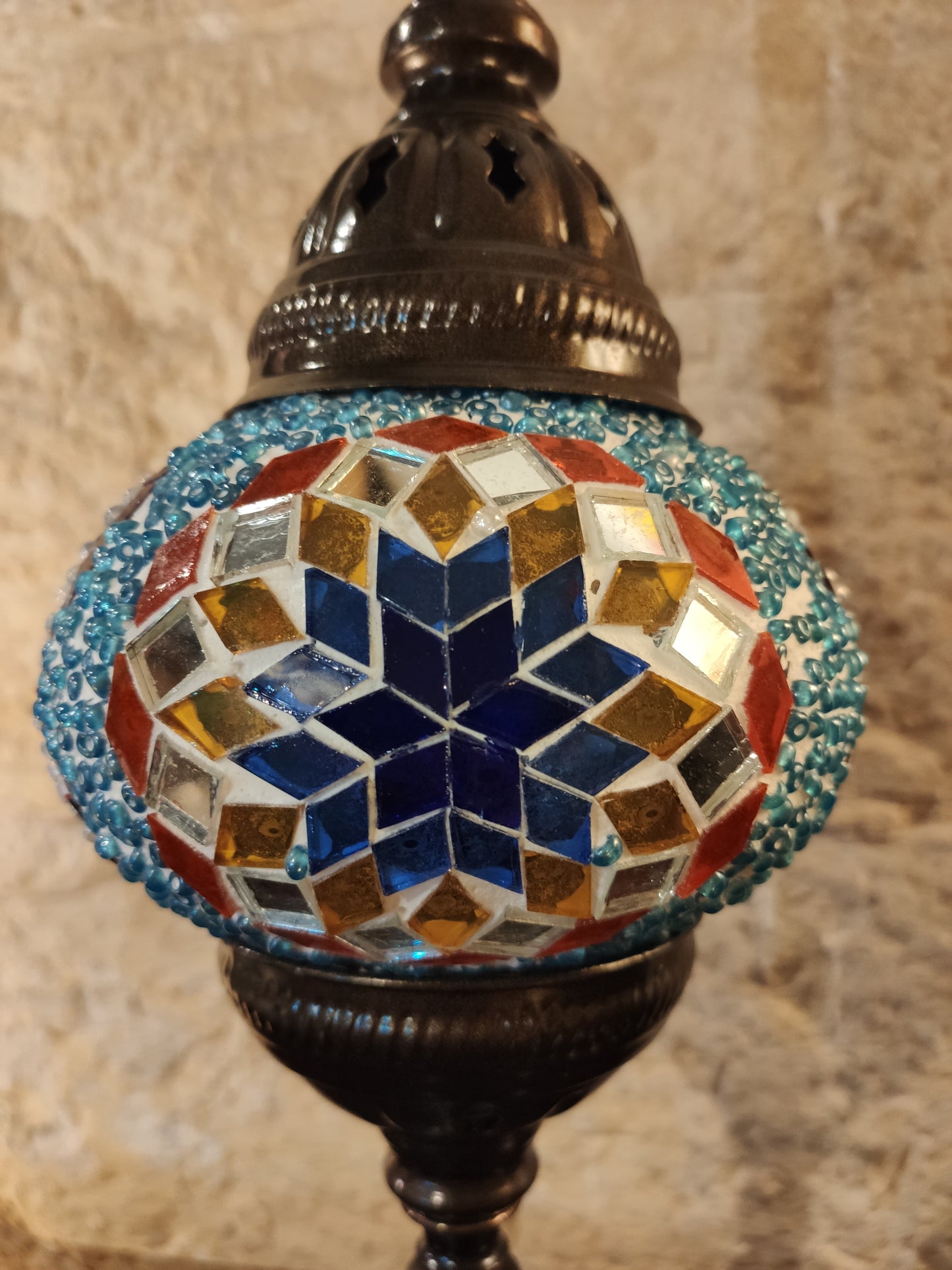 Turkish mosaic glass lamp, ethnic furniture 4P