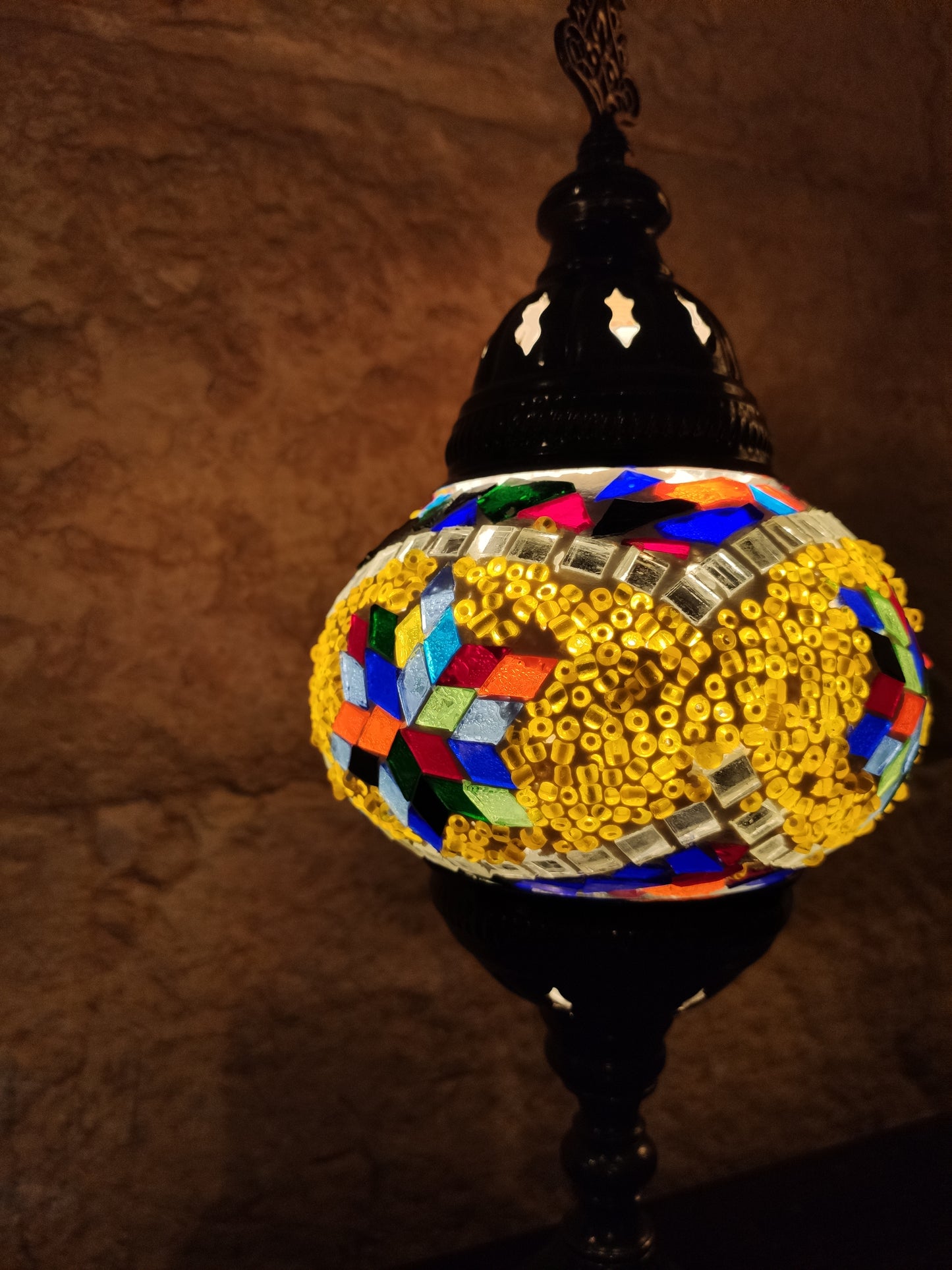 Turkish mosaic glass lamp ethnic decor 7P