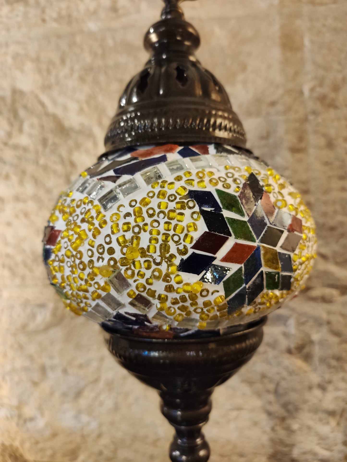 Turkish mosaic glass lamp ethnic decor 7P