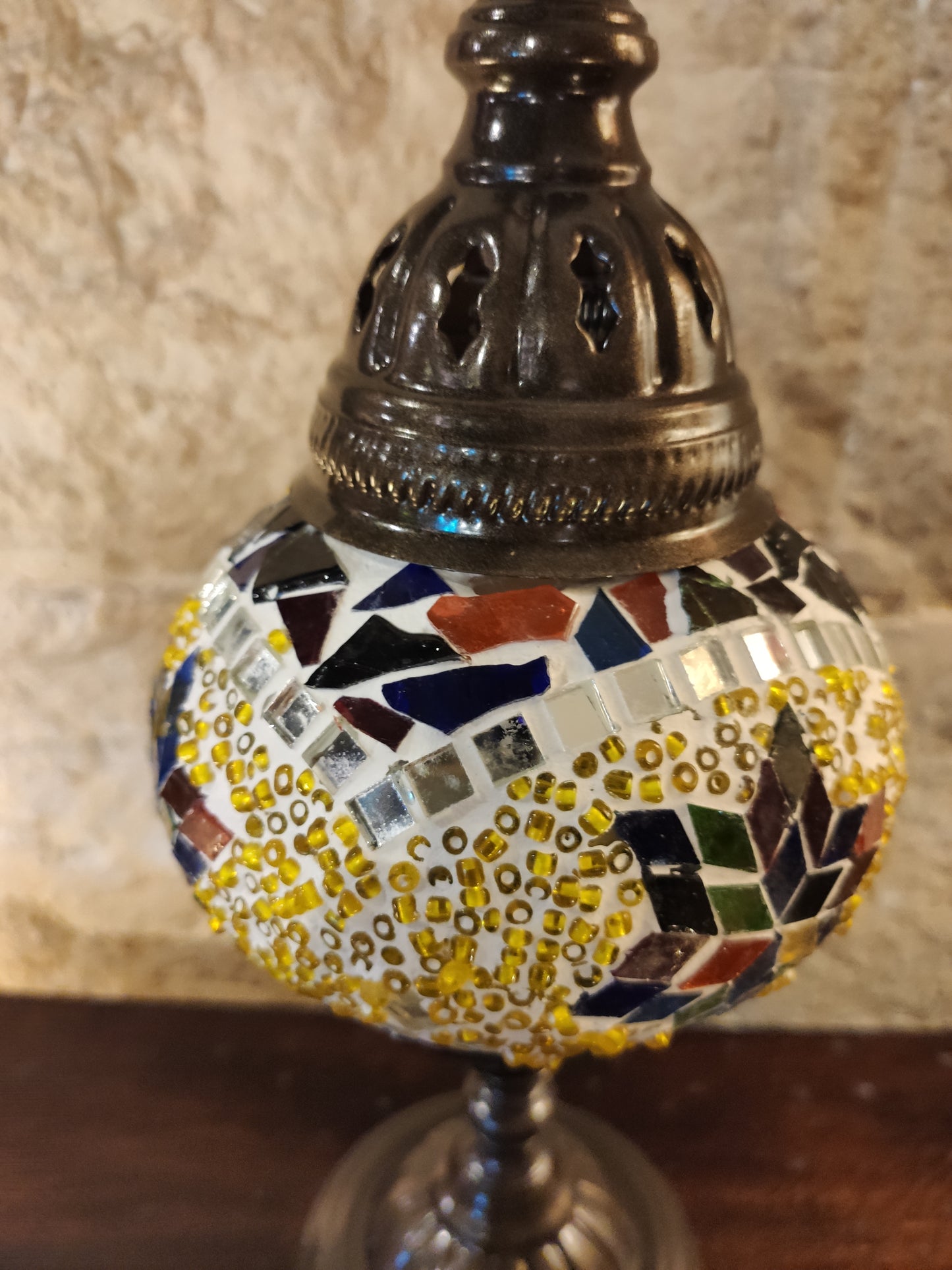 Turkish mosaic glass lamp ethnic decor 7P