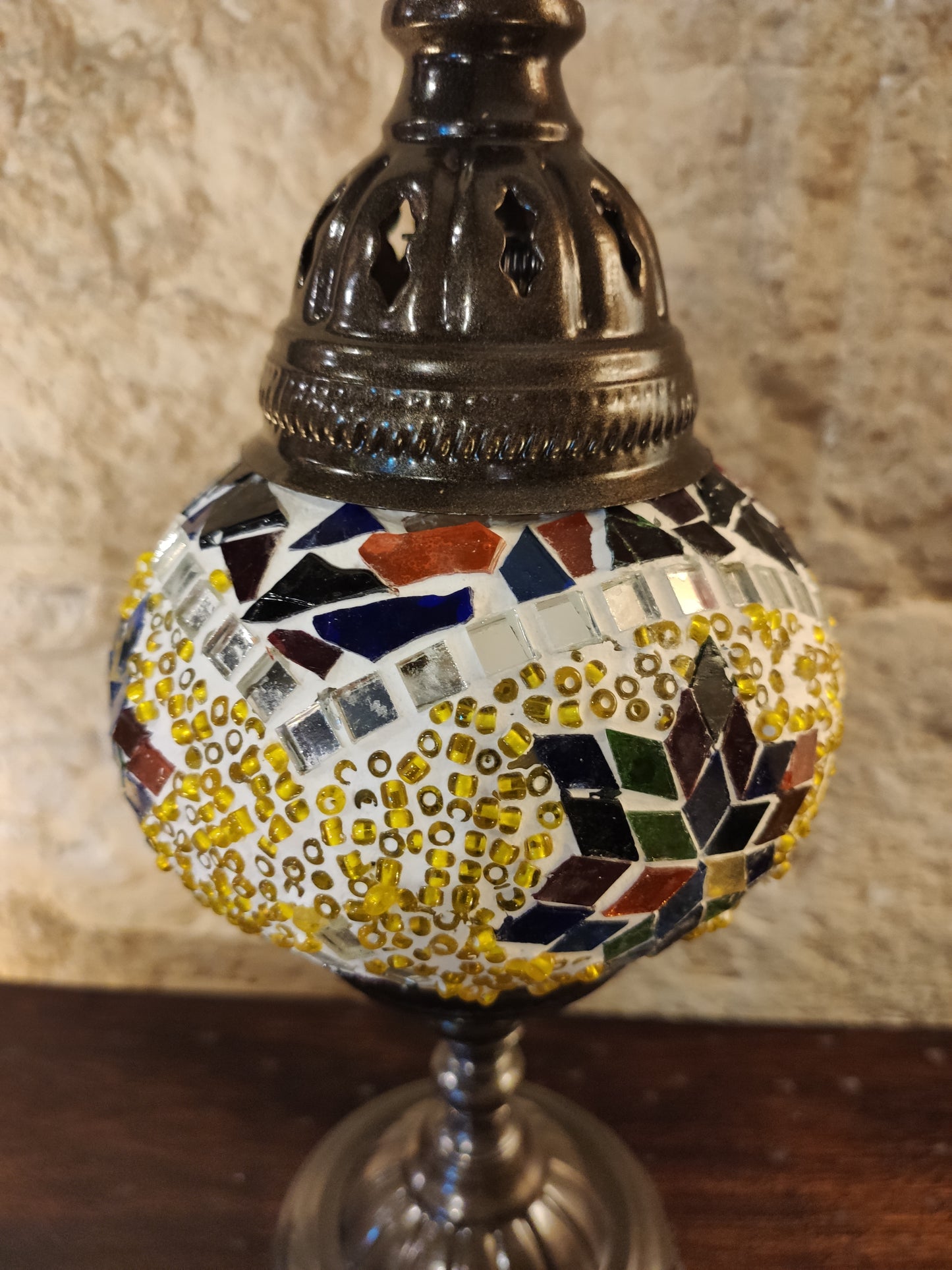 Turkish mosaic glass lamp ethnic decor 7P