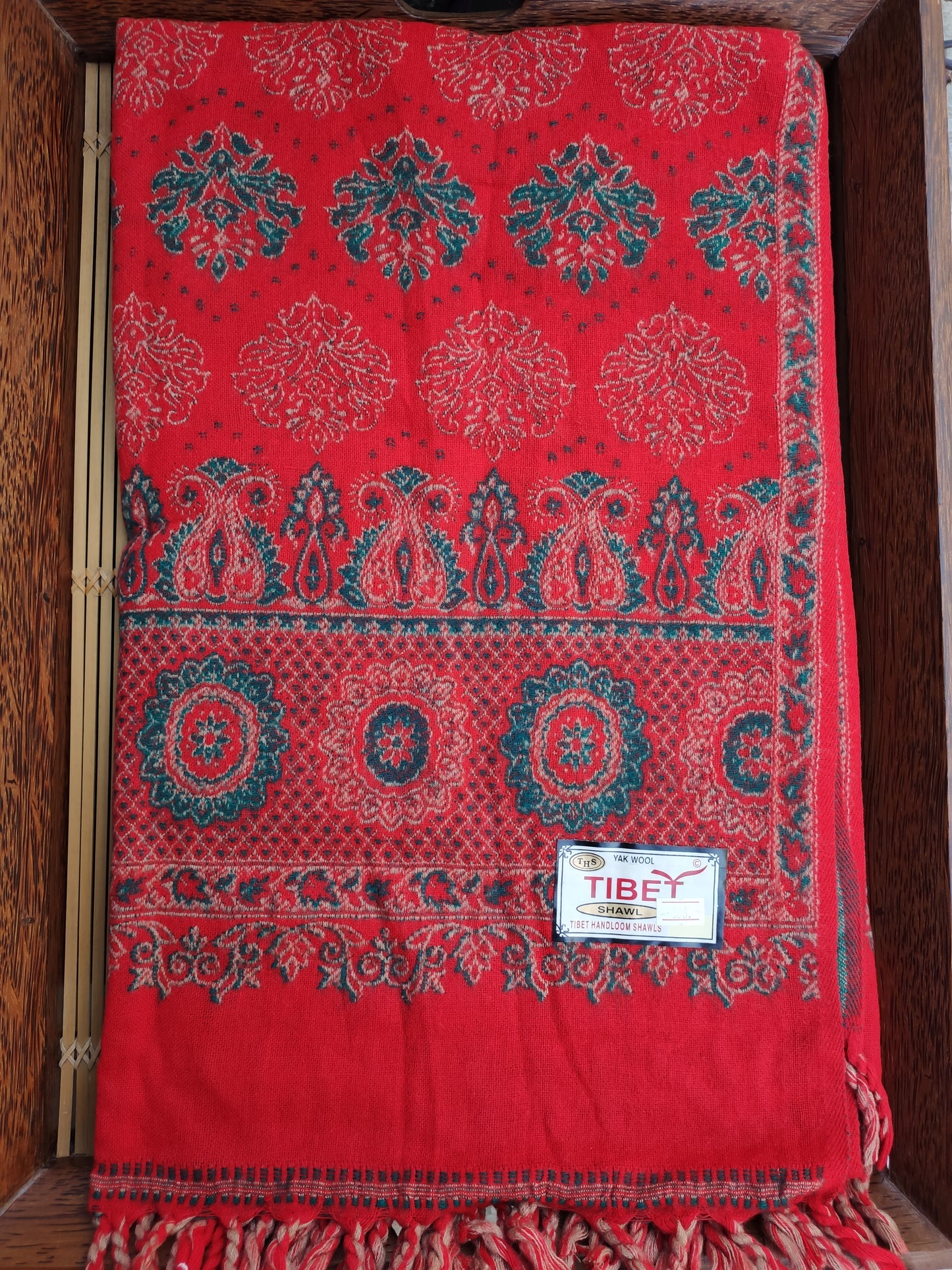 Pashmina shawl blanket 100% warm Yak wool Tibet 68A