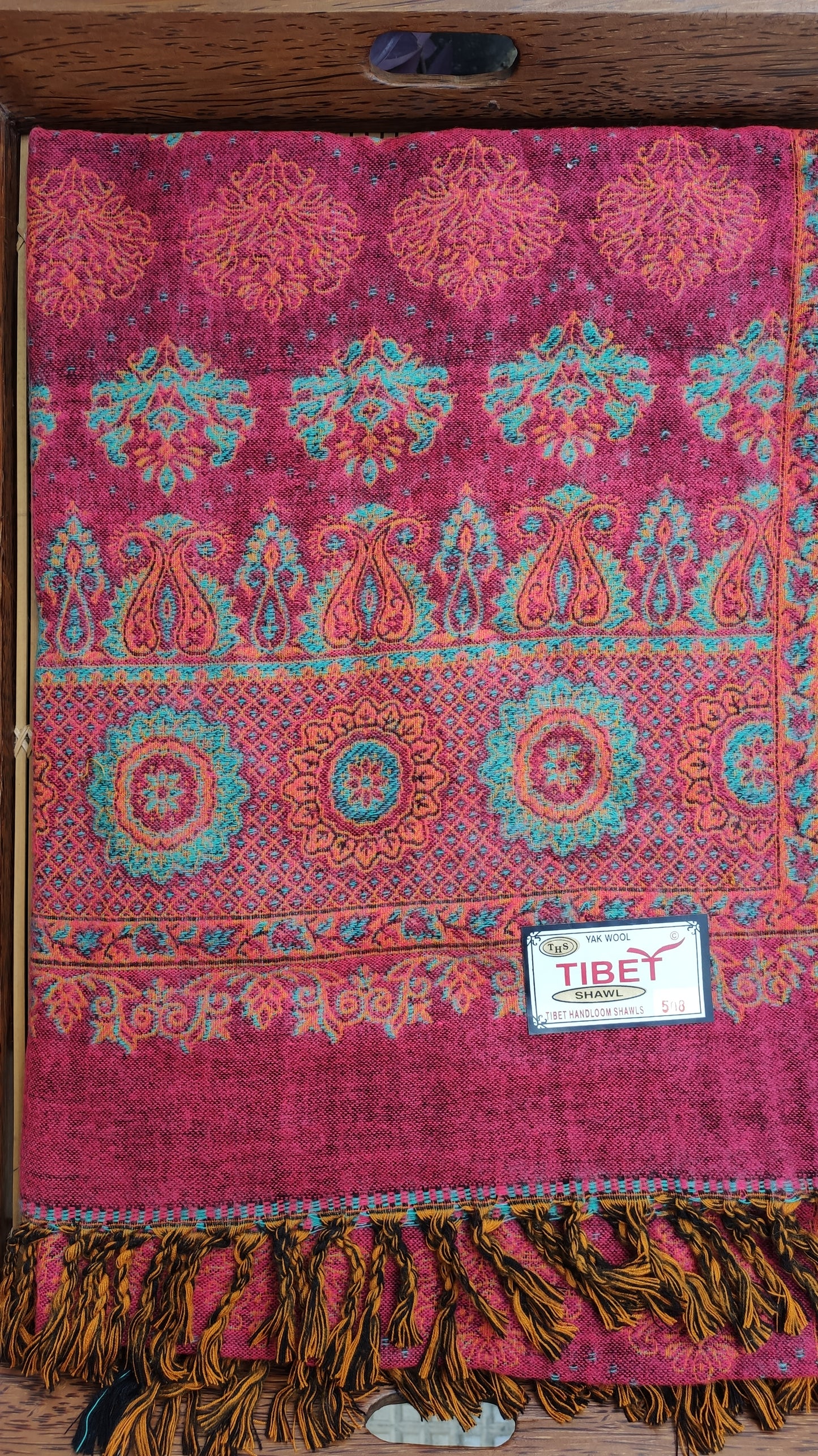 Pashmina shawl blanket 100% warm Yak wool Tibet 93A