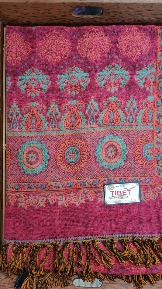 Pashmina-Schaldecke aus 100 % warmer Yakwolle Tibet 93A